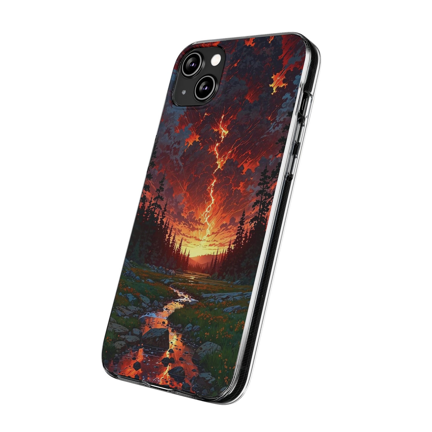 Nature-Inspired Soft Phone Case - Vibrant Sunset Design