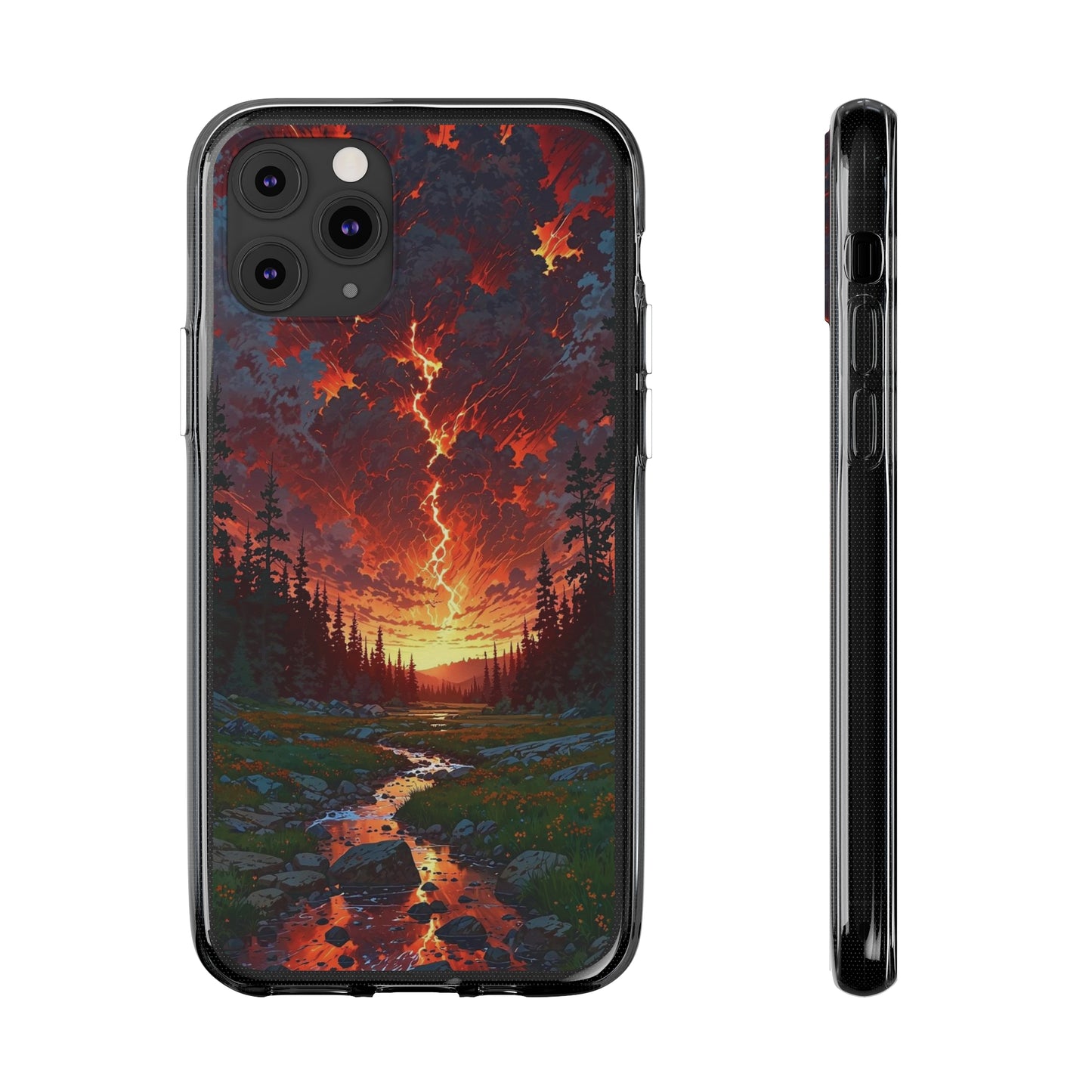 Nature-Inspired Soft Phone Case - Vibrant Sunset Design