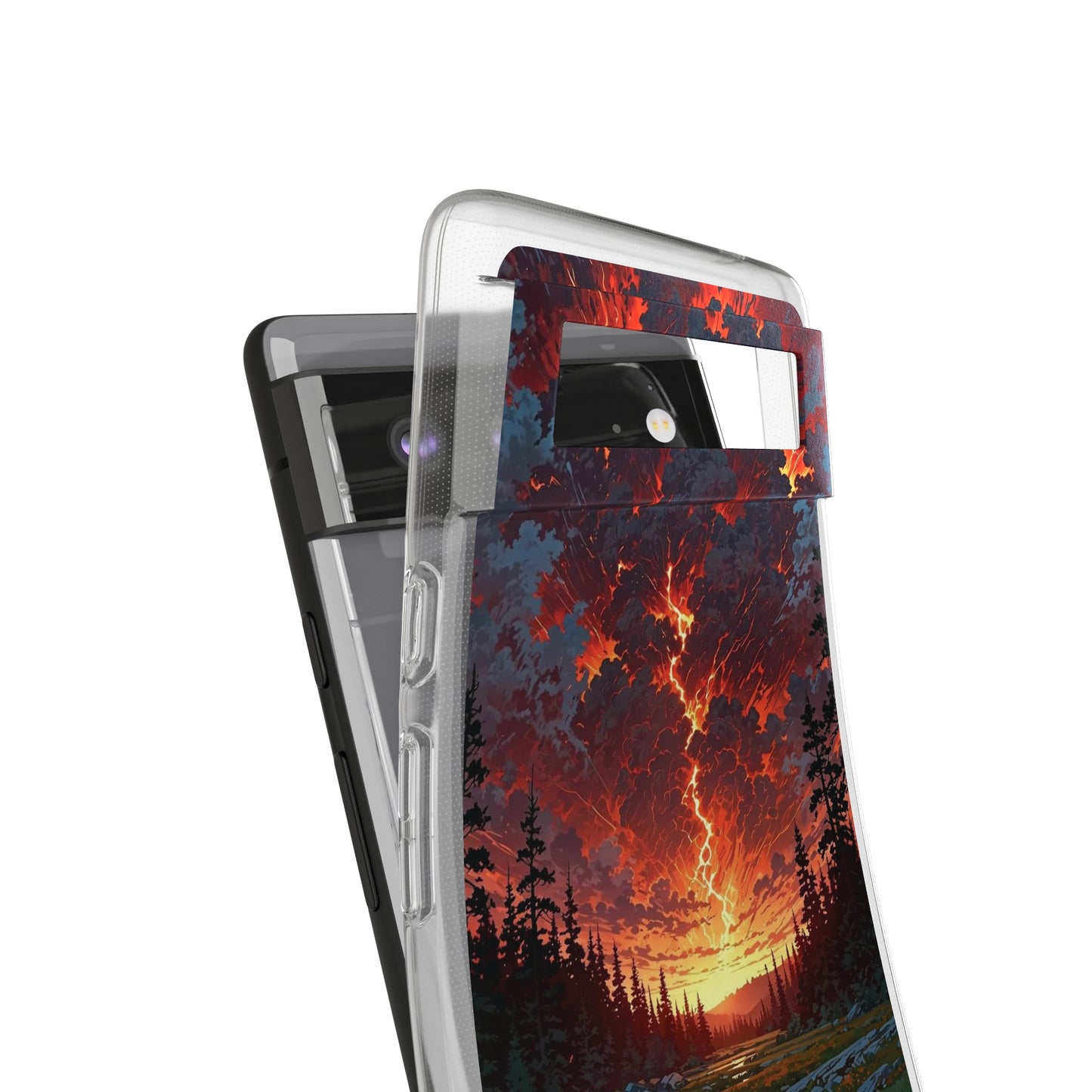 Nature-Inspired Soft Phone Case - Vibrant Sunset Design