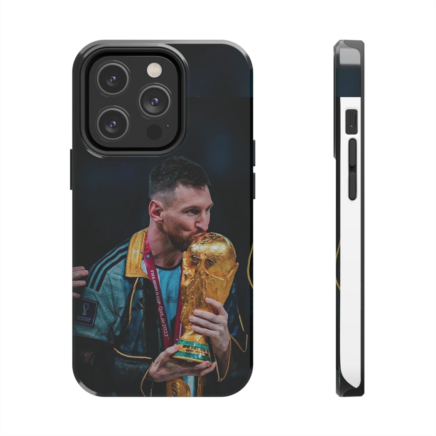 Messi World Cup Champion Tough Phone Case - Messi Trophy Design