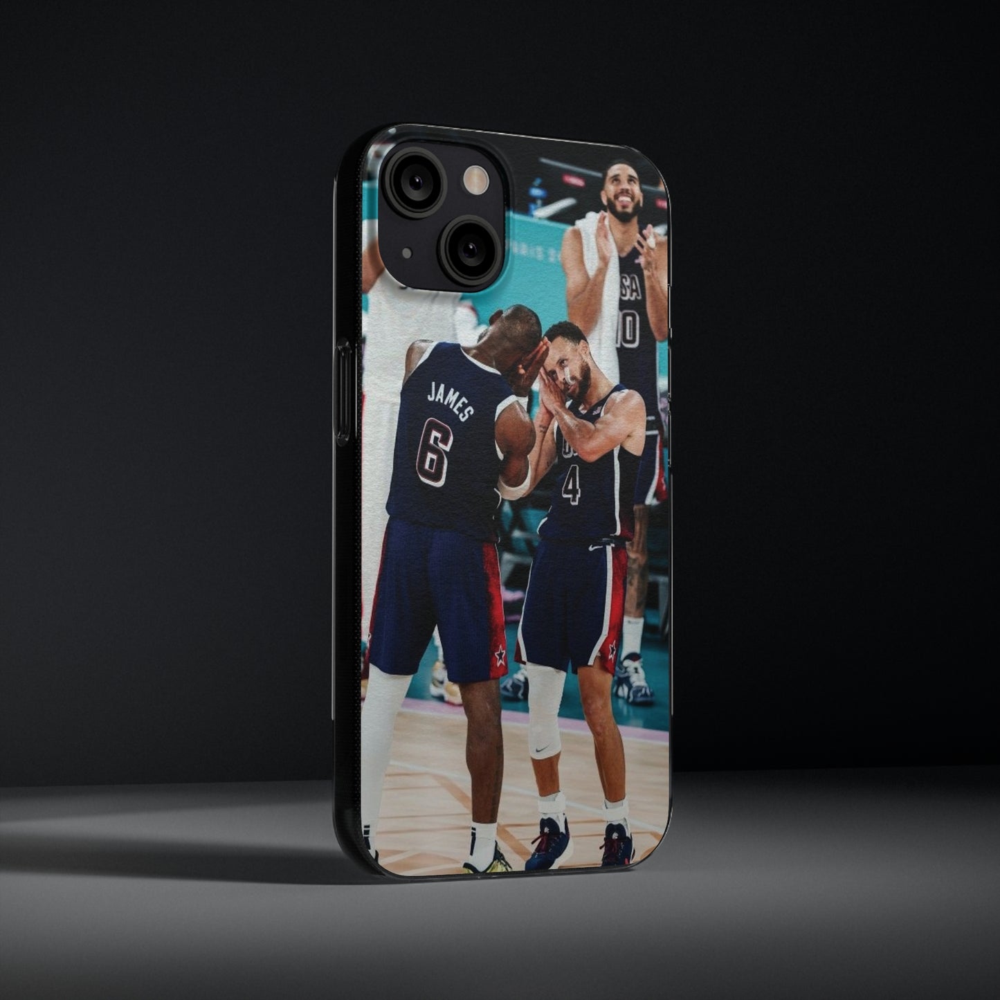 Lebron James, and Steph Curry Team Spirit Soft Phone Case - Basketball Celebration Design