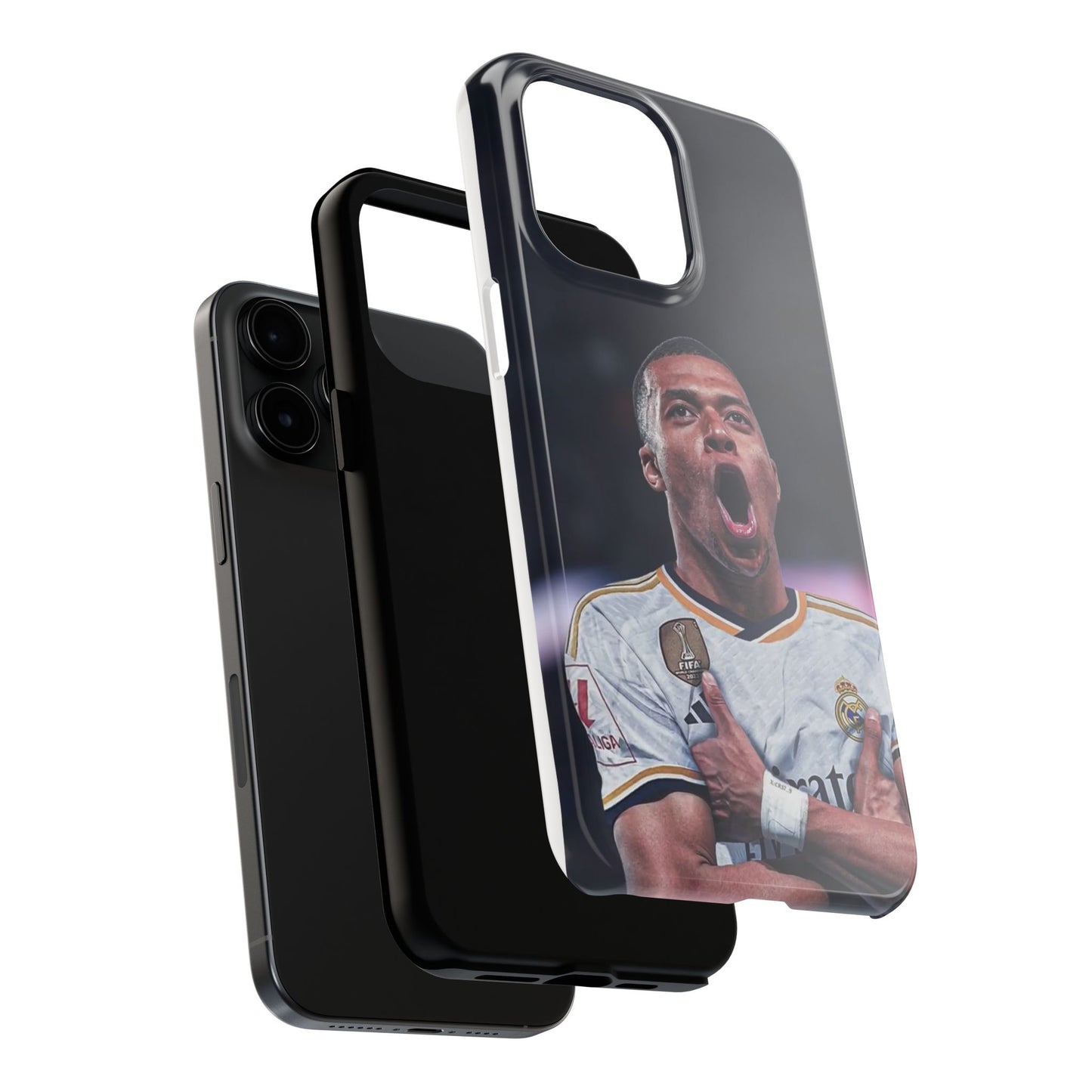Kylian Mbappé Sporty Tough Phone Case with Goal Celebration Design