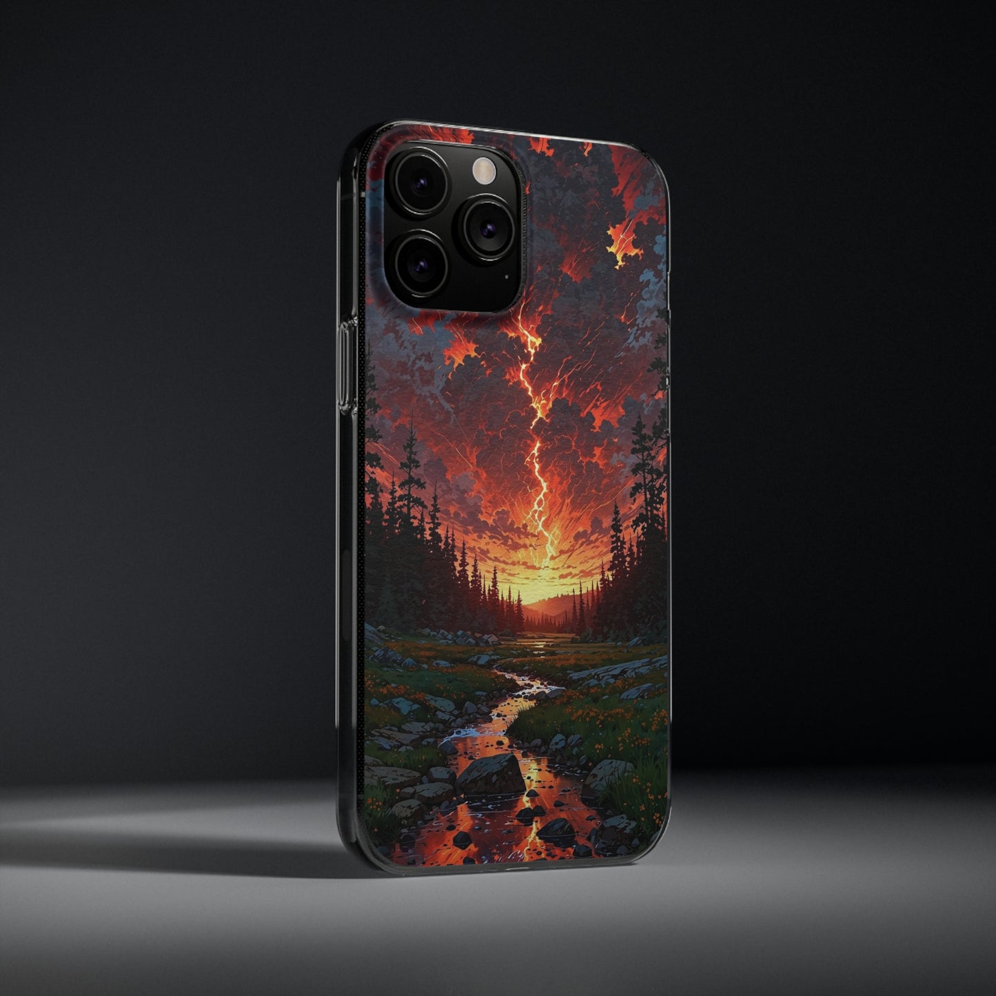 Nature-Inspired Soft Phone Case - Vibrant Sunset Design