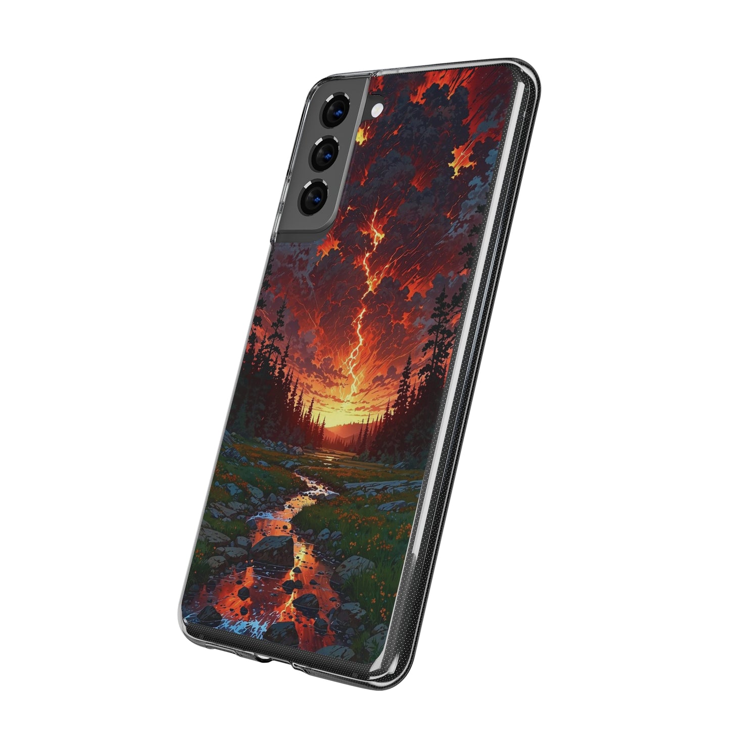 Nature-Inspired Soft Phone Case - Vibrant Sunset Design