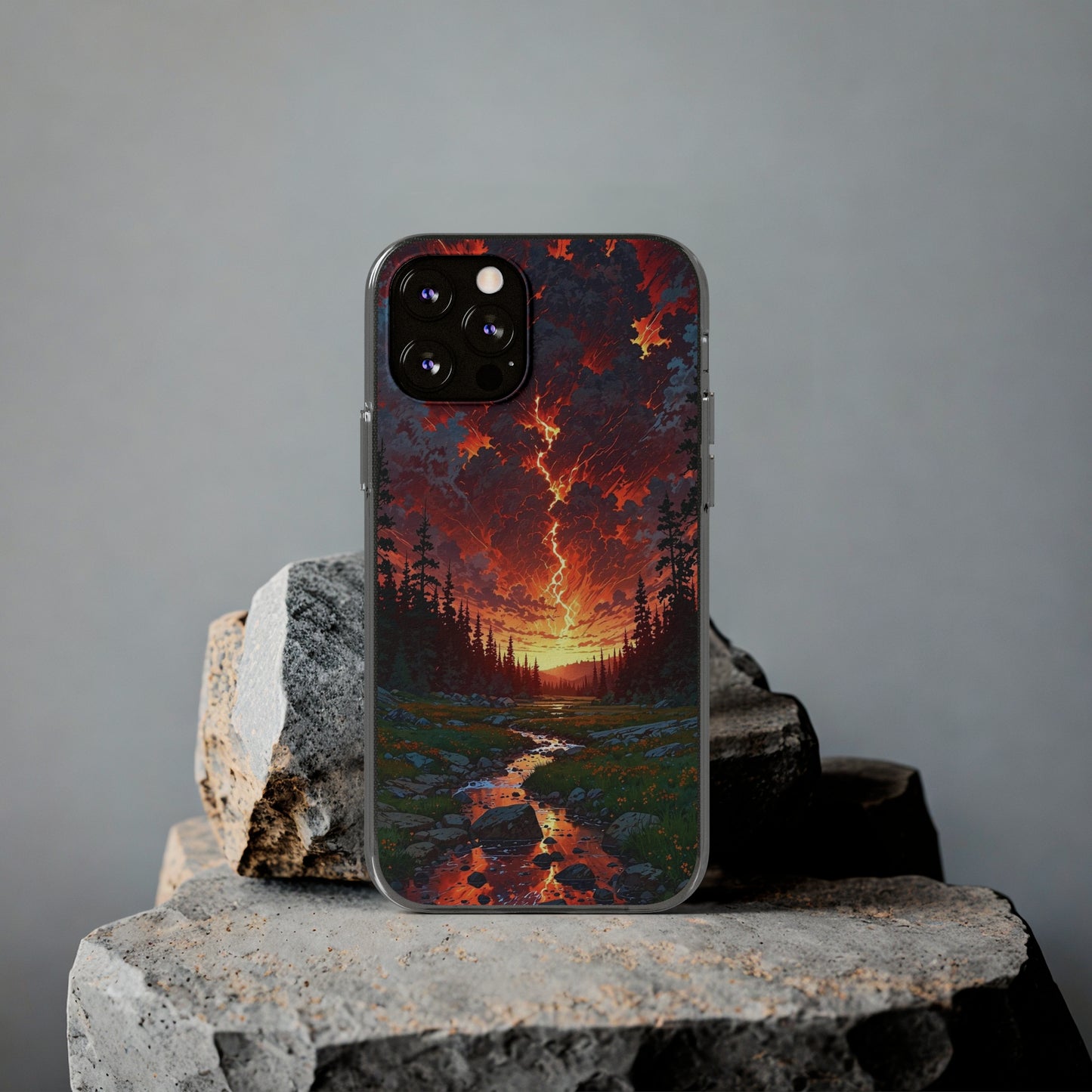 Nature-Inspired Soft Phone Case - Vibrant Sunset Design