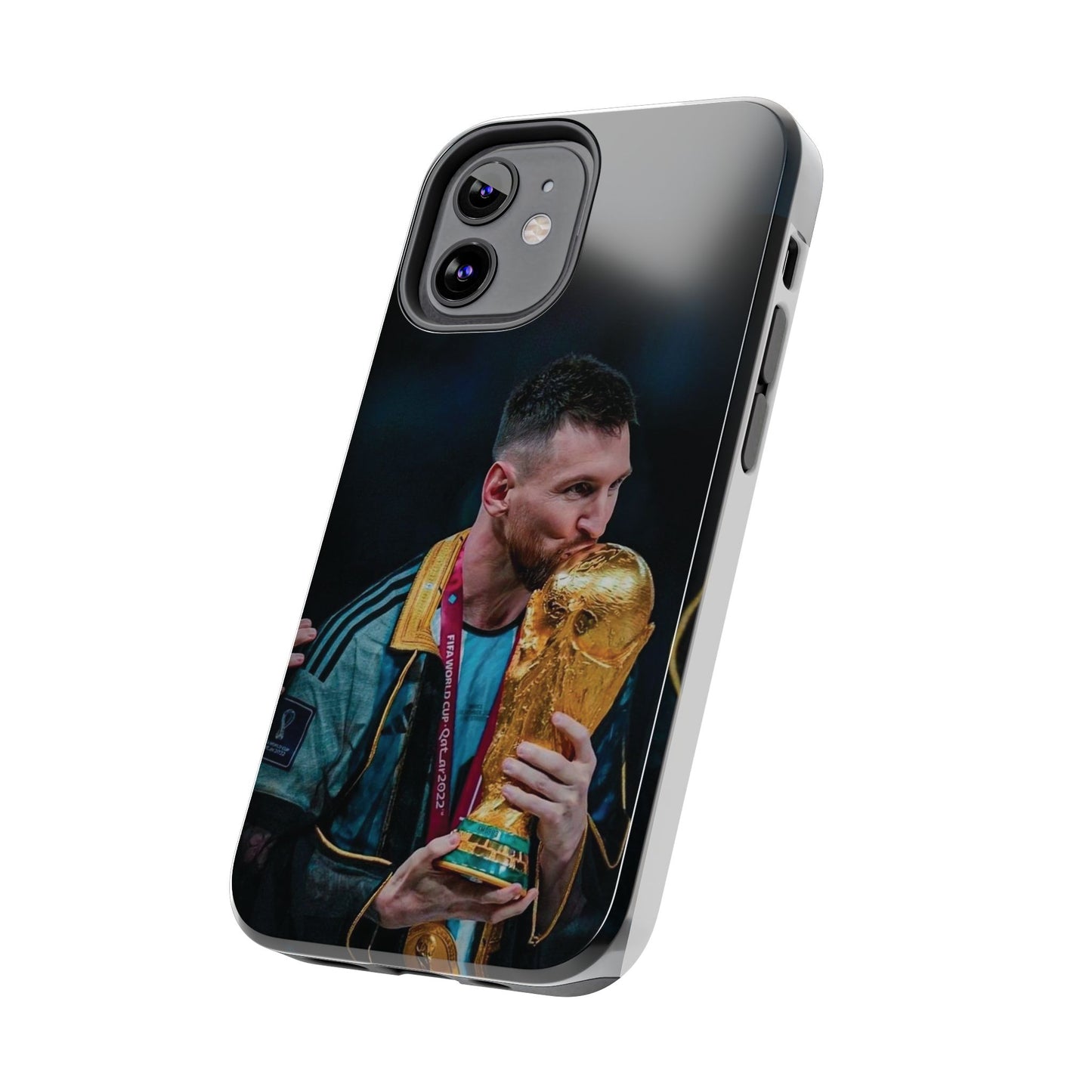 Messi World Cup Champion Tough Phone Case - Messi Trophy Design