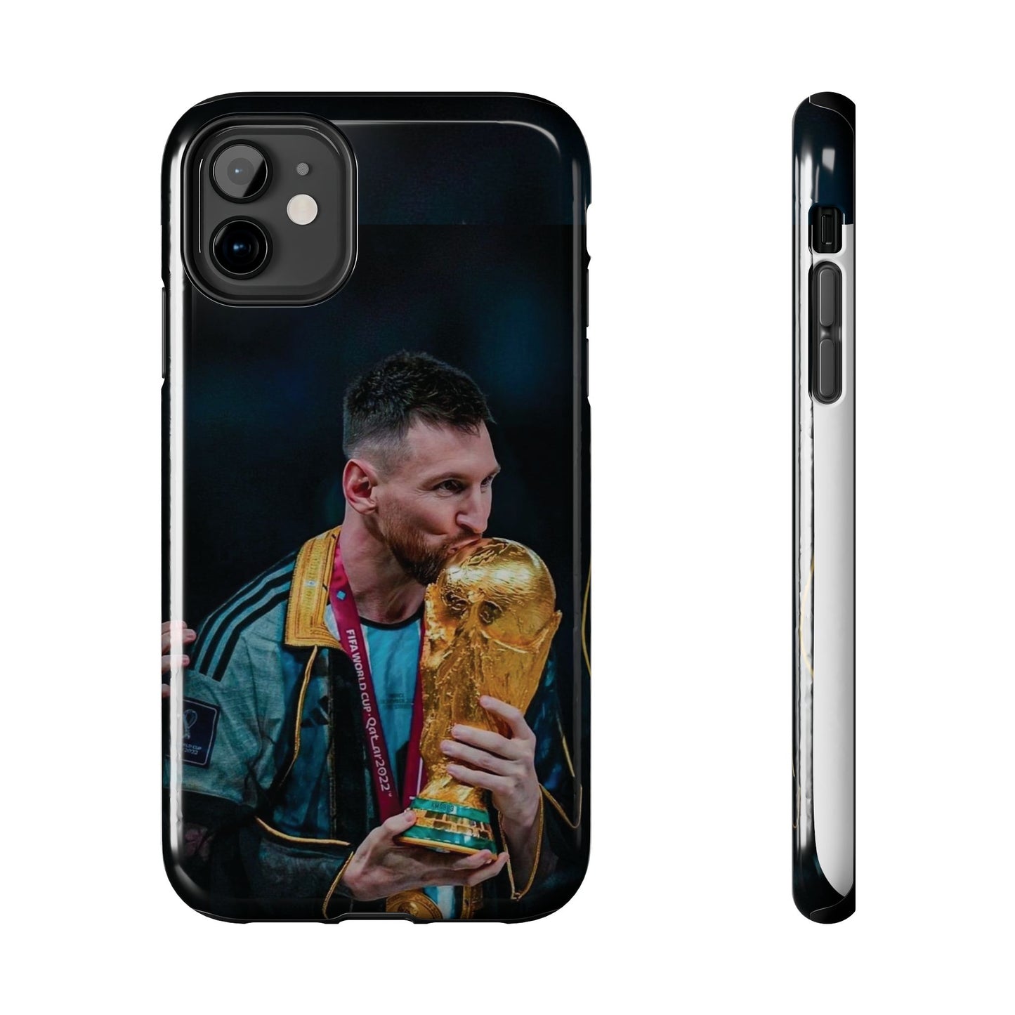 Messi World Cup Champion Tough Phone Case - Messi Trophy Design
