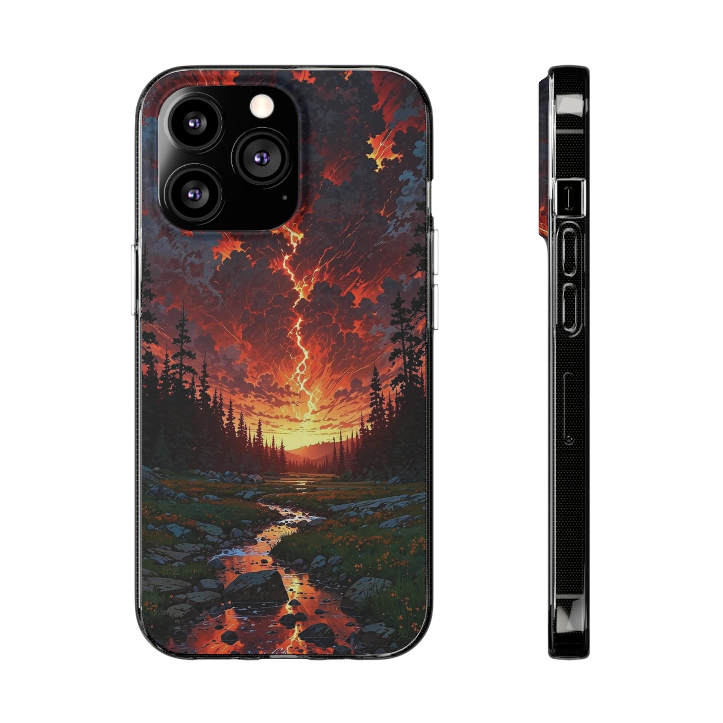 Nature-Inspired Soft Phone Case - Vibrant Sunset Design