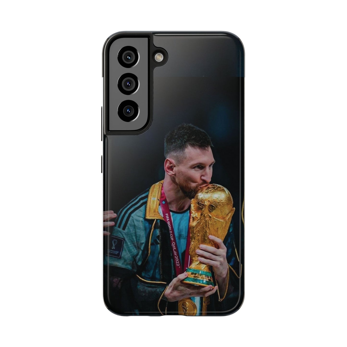 Messi World Cup Champion Tough Phone Case - Messi Trophy Design