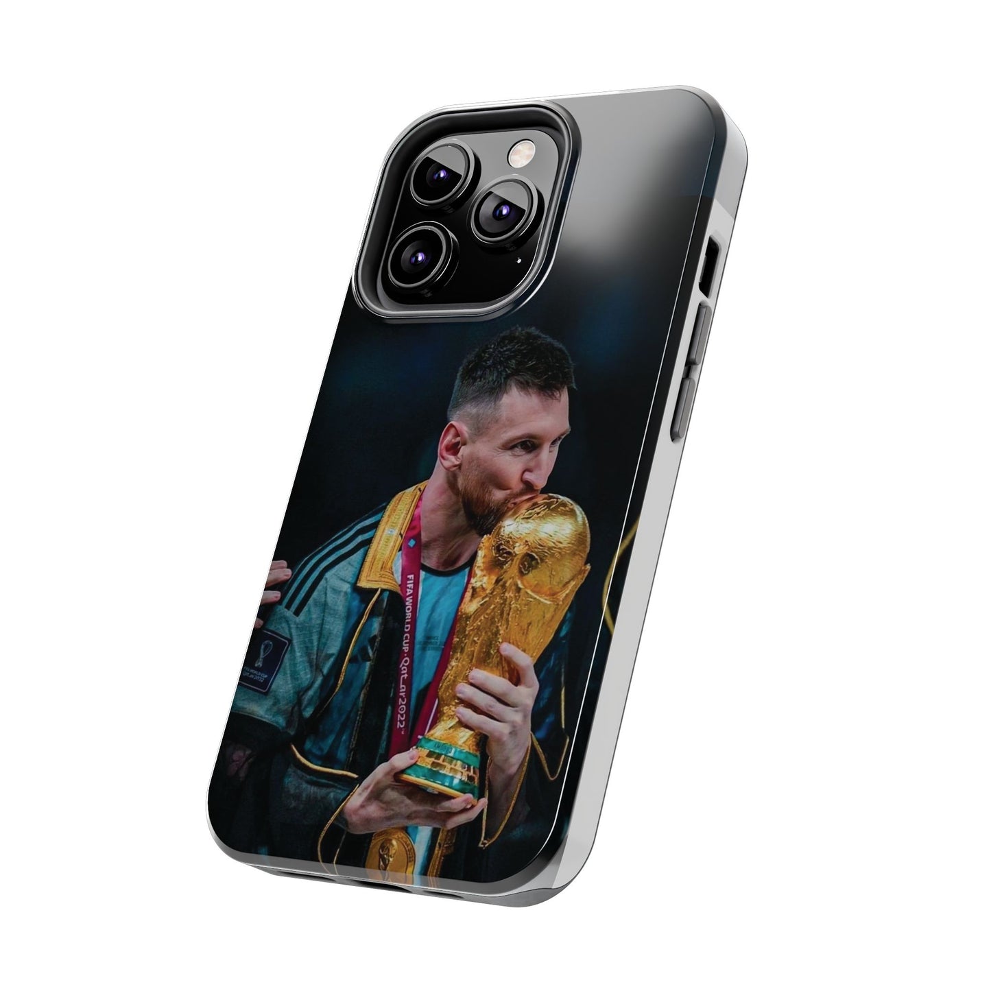 Messi World Cup Champion Tough Phone Case - Messi Trophy Design