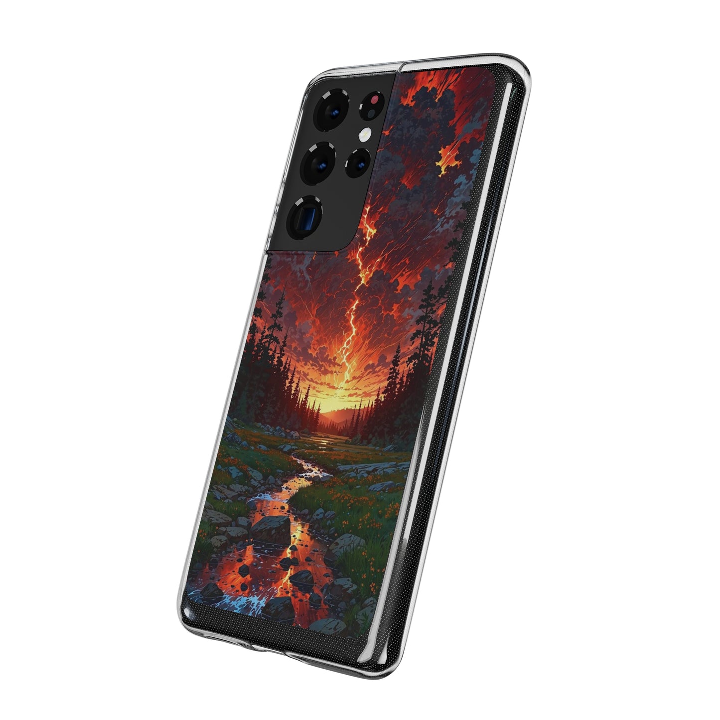 Nature-Inspired Soft Phone Case - Vibrant Sunset Design