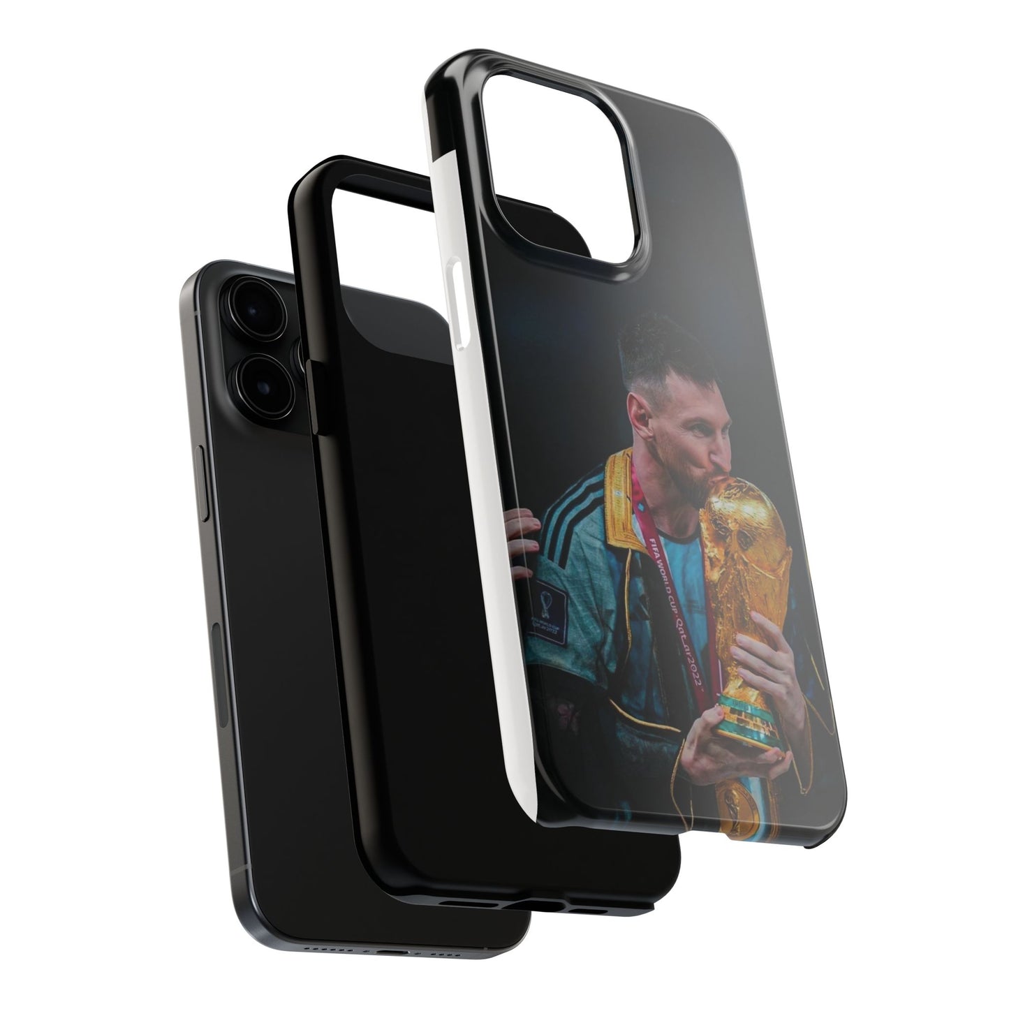 Messi World Cup Champion Tough Phone Case - Messi Trophy Design
