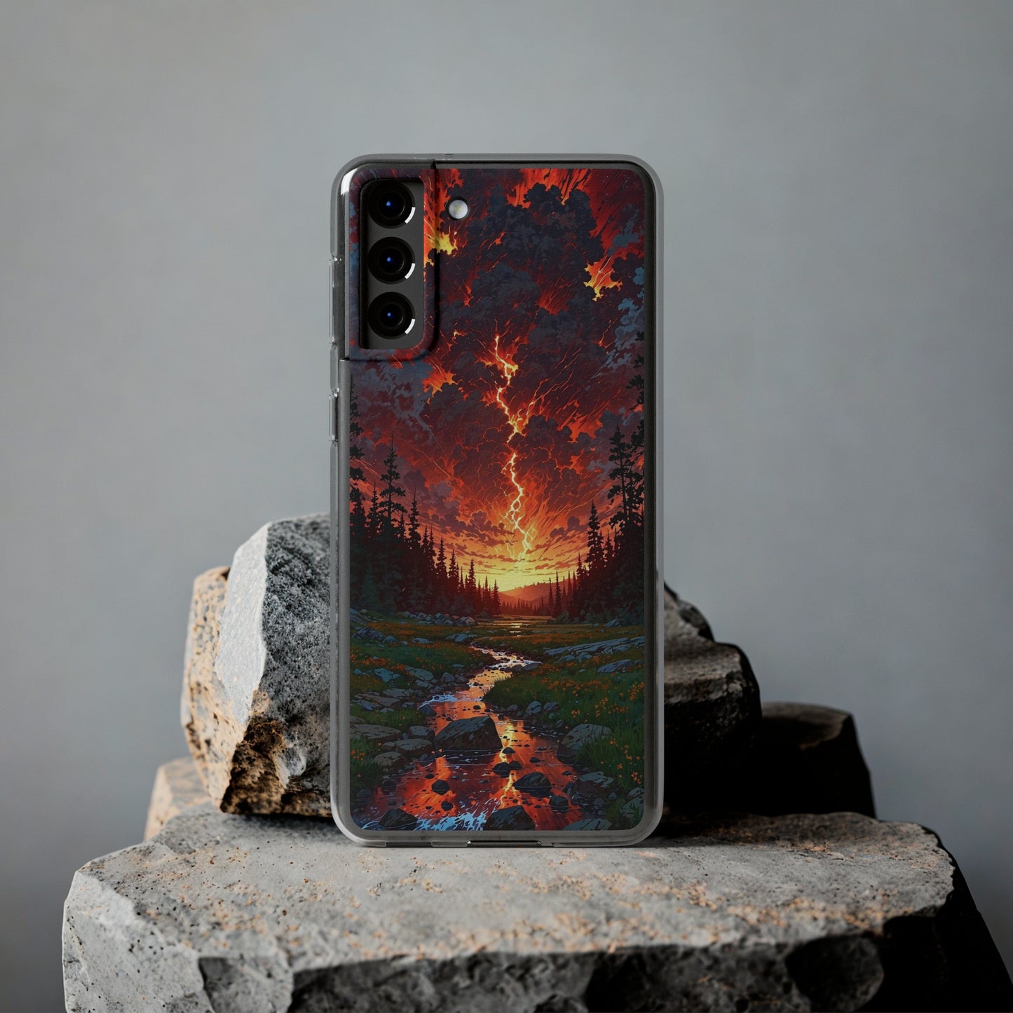 Nature-Inspired Soft Phone Case - Vibrant Sunset Design