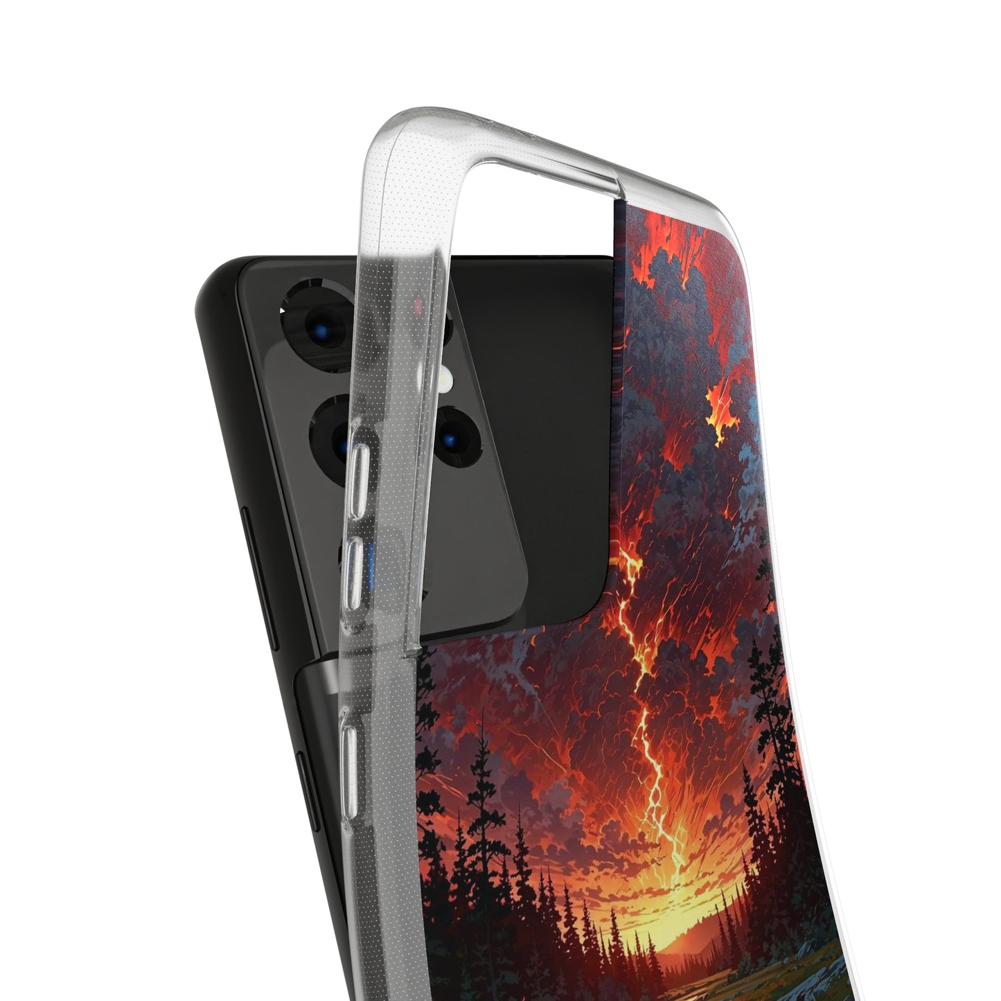 Nature-Inspired Soft Phone Case - Vibrant Sunset Design