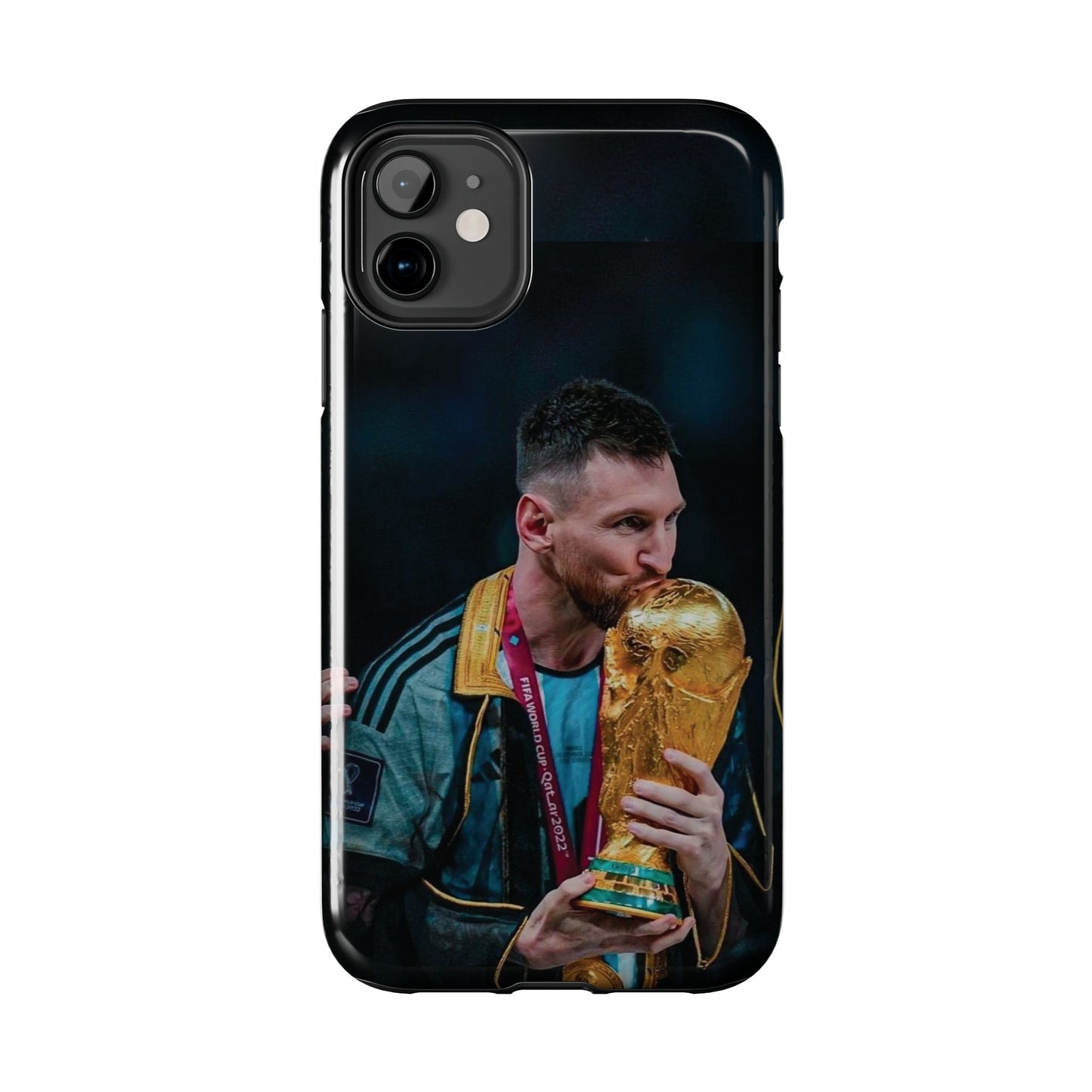 Messi World Cup Champion Tough Phone Case - Messi Trophy Design