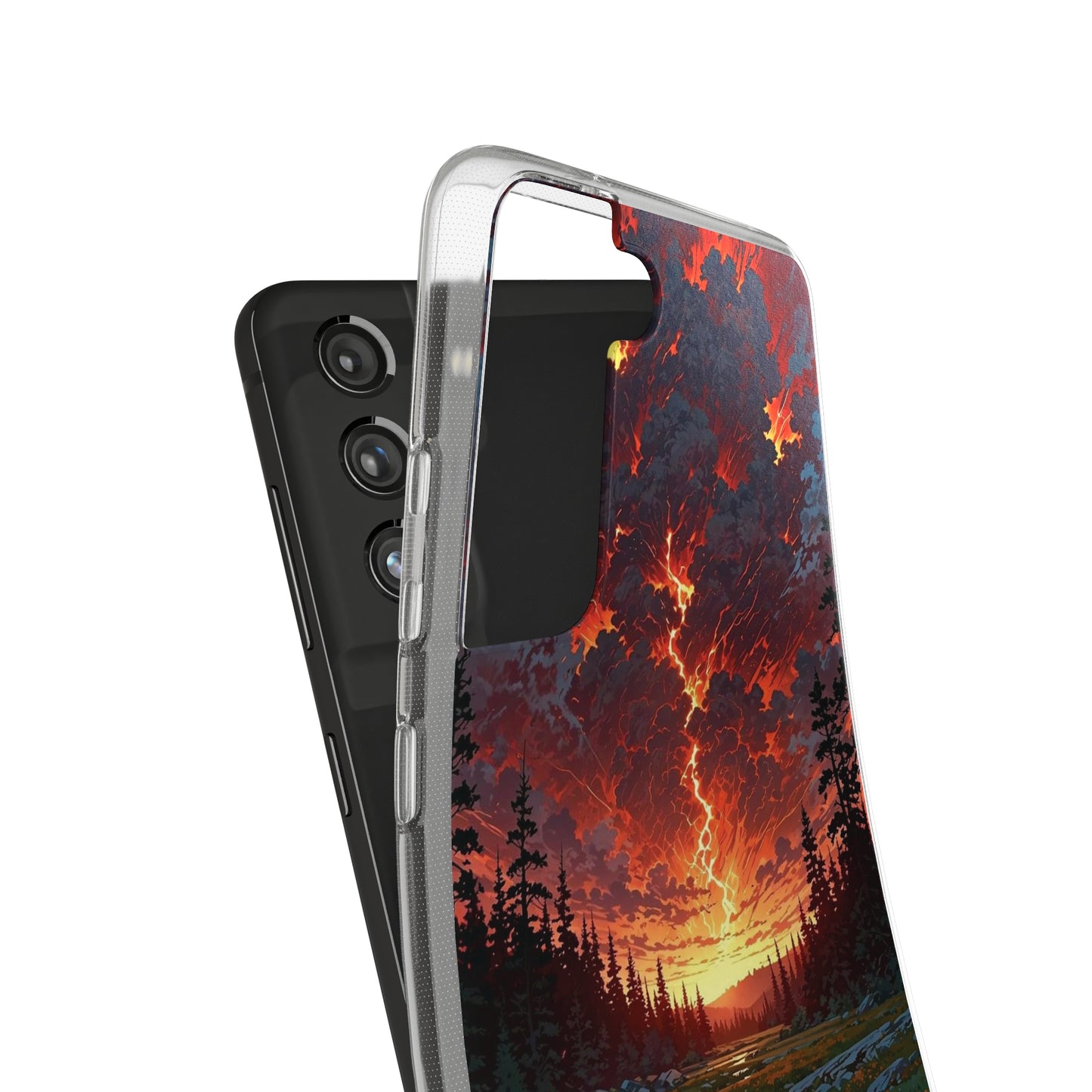 Nature-Inspired Soft Phone Case - Vibrant Sunset Design