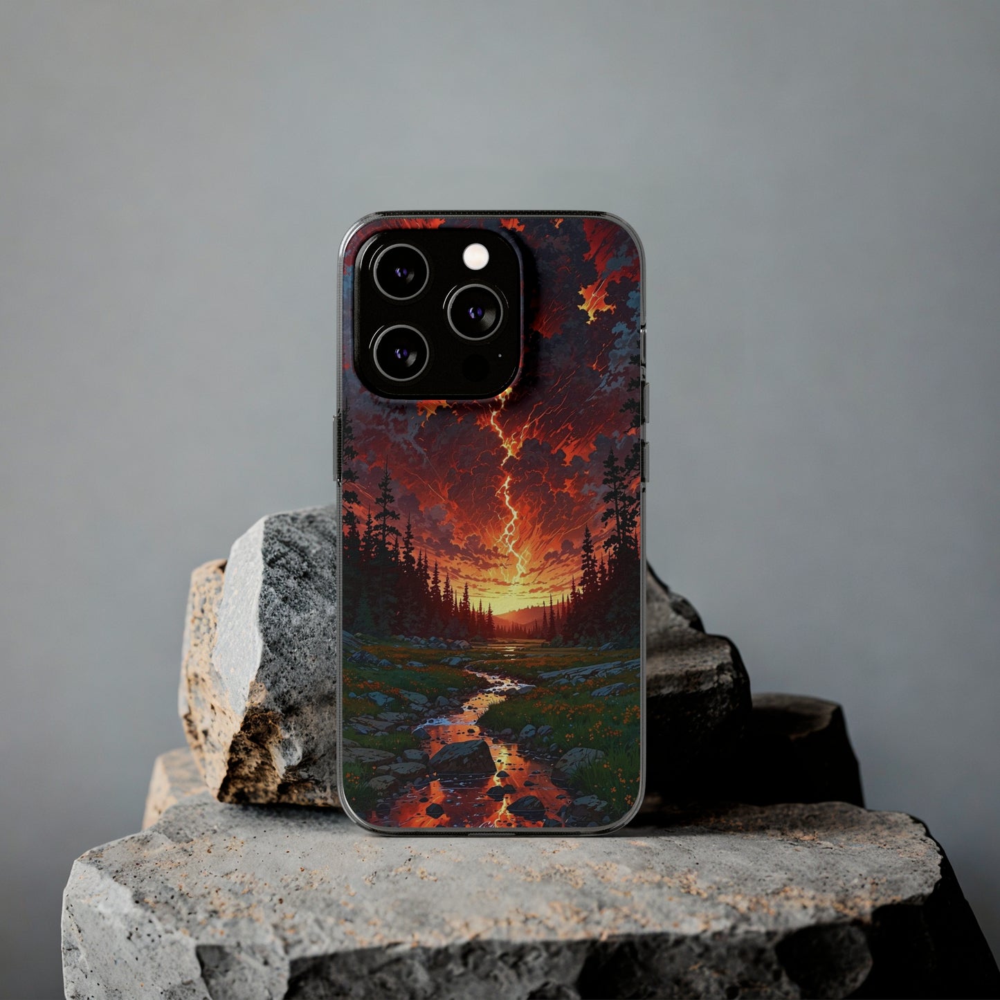 Nature-Inspired Soft Phone Case - Vibrant Sunset Design
