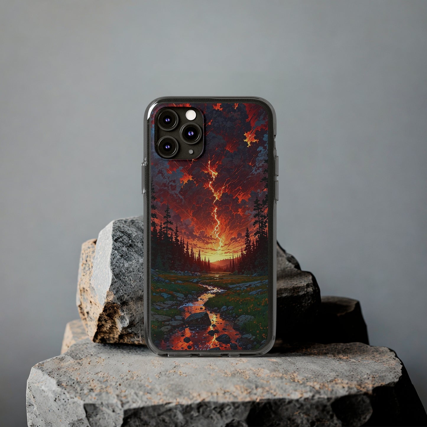Nature-Inspired Soft Phone Case - Vibrant Sunset Design