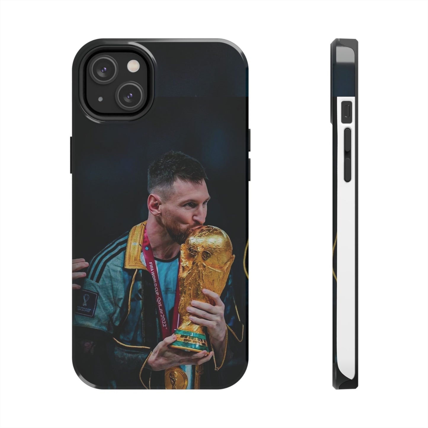 Messi World Cup Champion Tough Phone Case - Messi Trophy Design