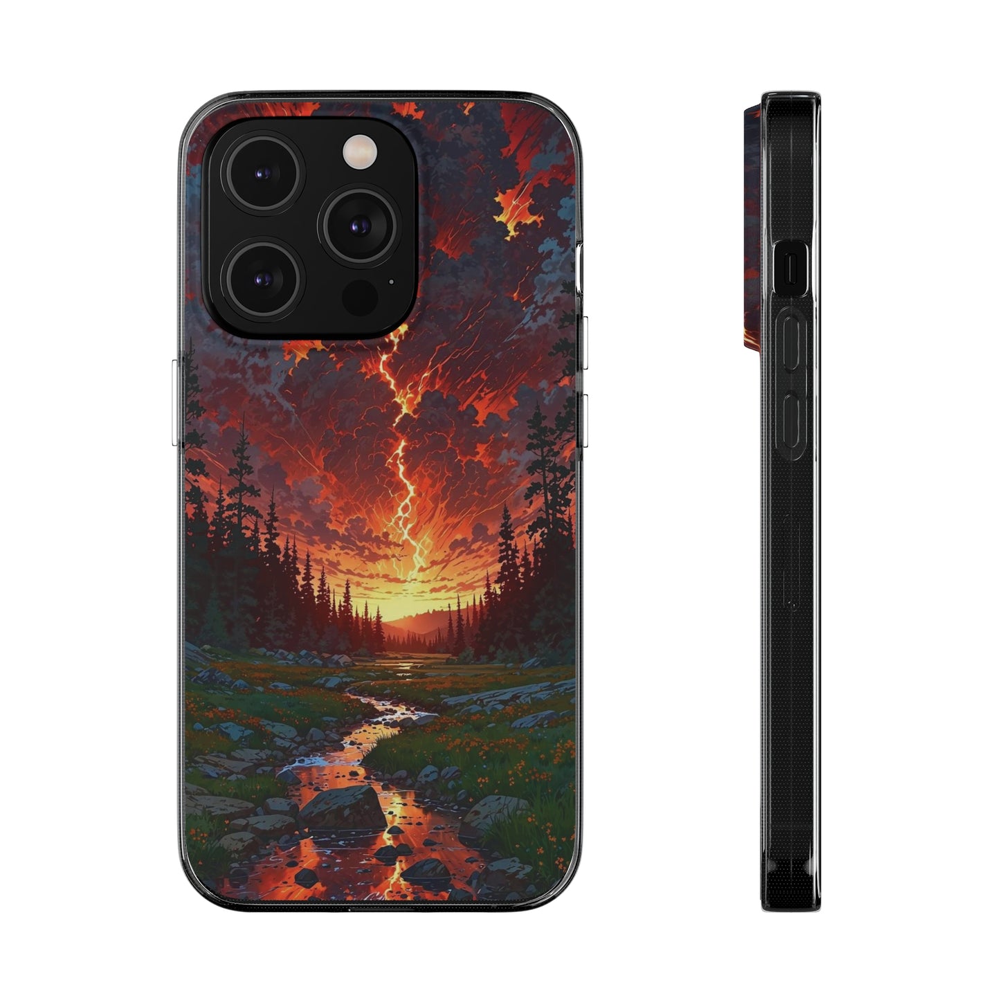 Nature-Inspired Soft Phone Case - Vibrant Sunset Design