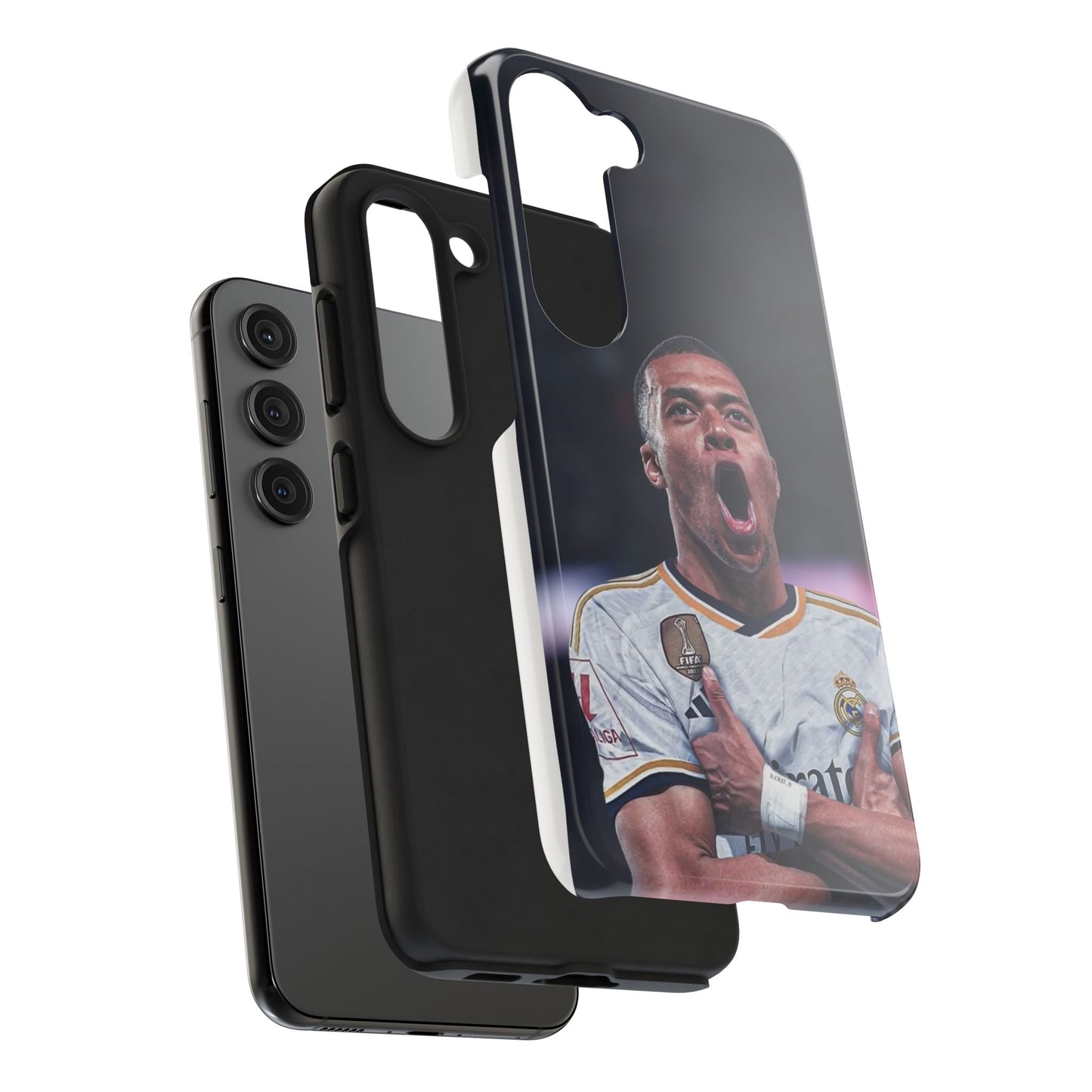 Kylian Mbappé Sporty Tough Phone Case with Goal Celebration Design