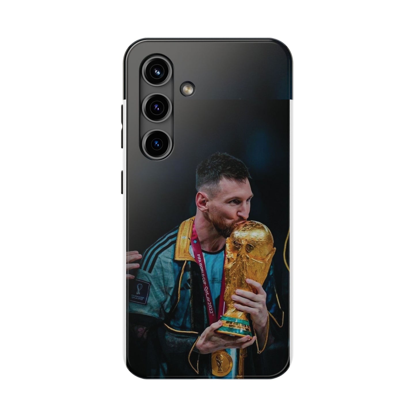 Messi World Cup Champion Tough Phone Case - Messi Trophy Design