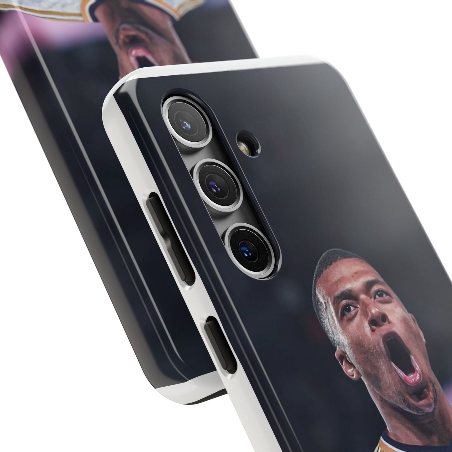 Kylian Mbappé Sporty Tough Phone Case with Goal Celebration Design