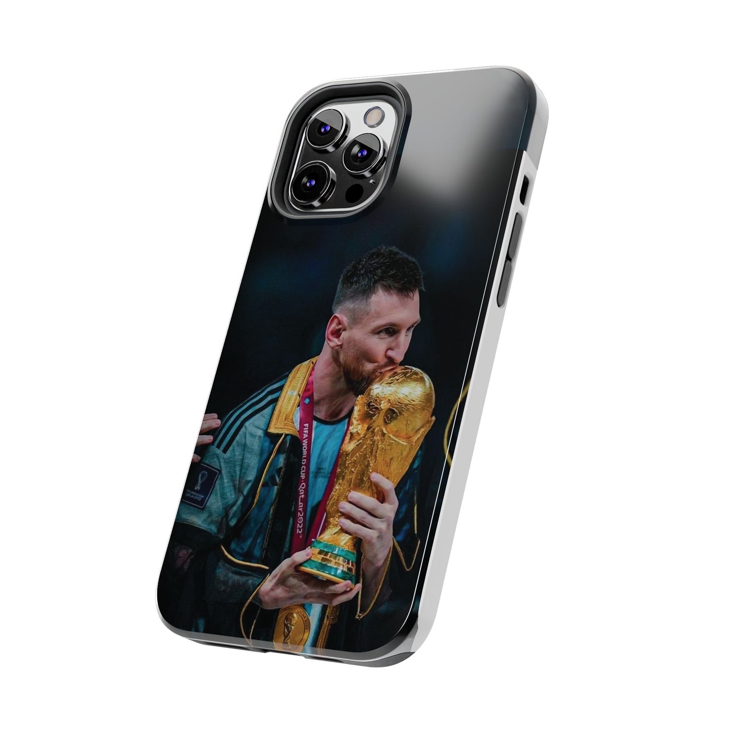 Messi World Cup Champion Tough Phone Case - Messi Trophy Design