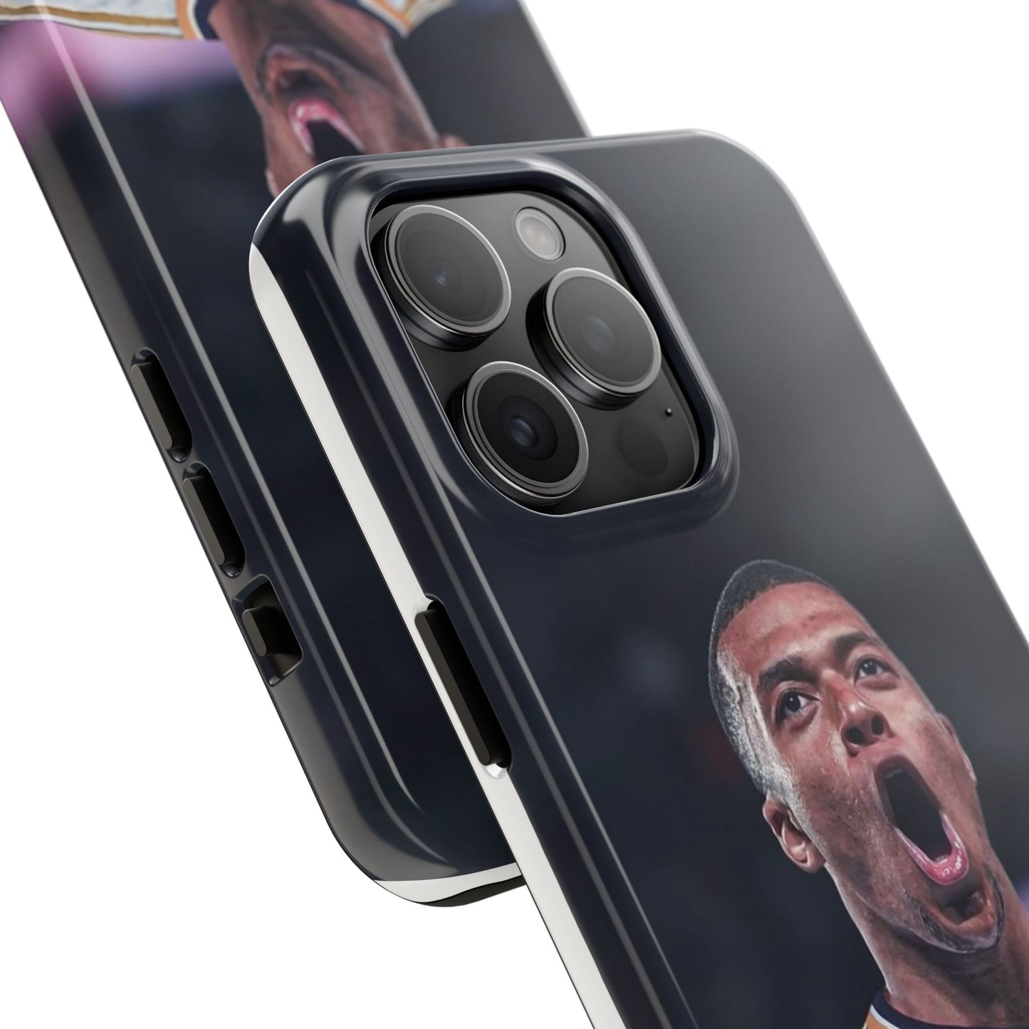 Kylian Mbappé Sporty Tough Phone Case with Goal Celebration Design