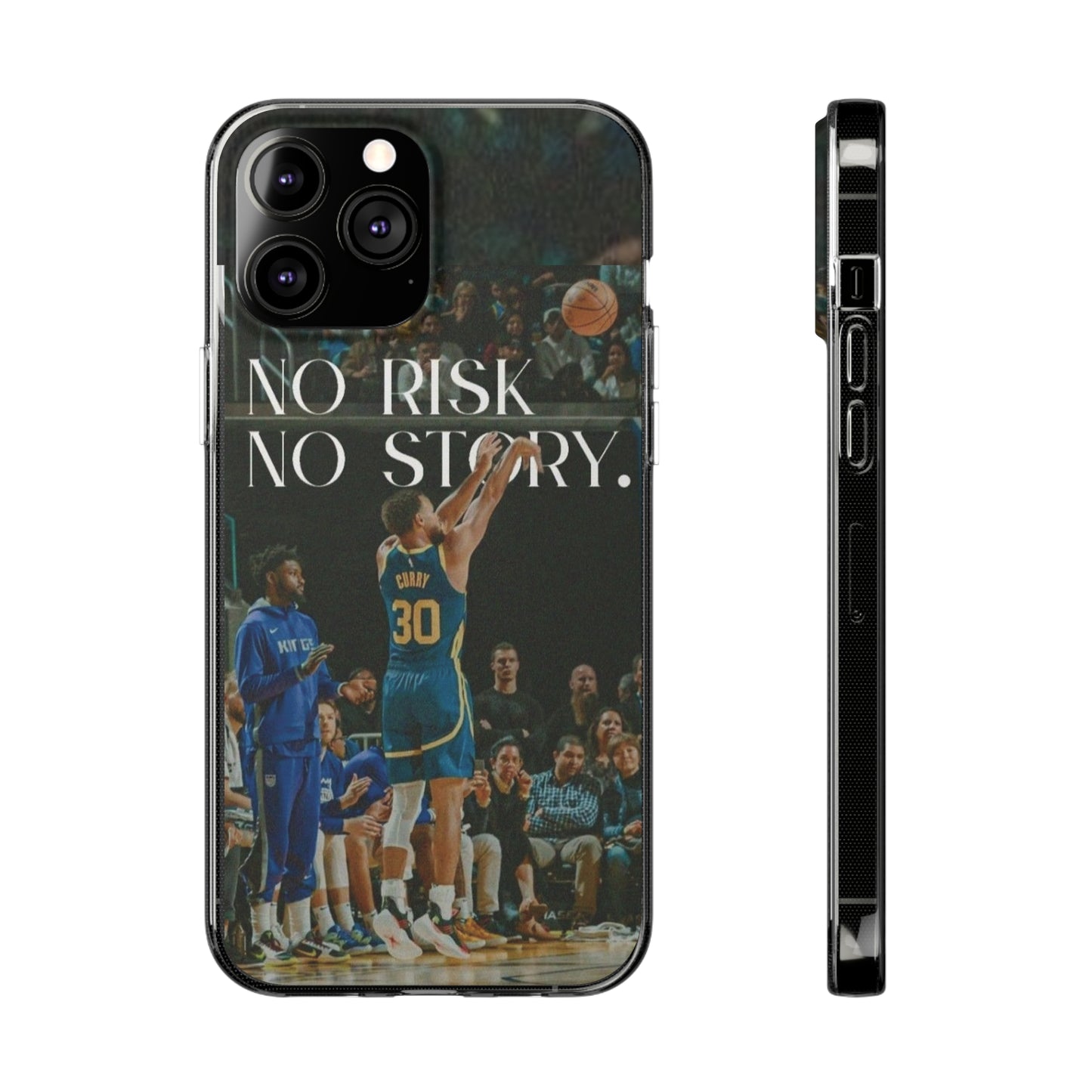 Steph Curry Motivational Soft Phone Case - No Risk, No Story for Sports Lovers