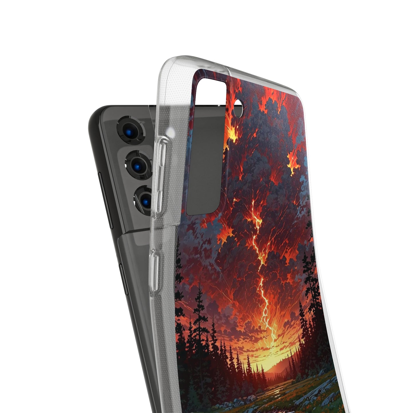 Nature-Inspired Soft Phone Case - Vibrant Sunset Design