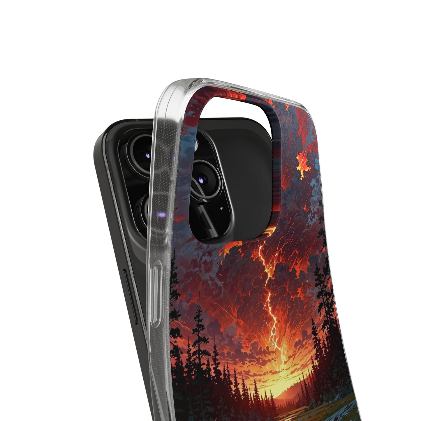 Nature-Inspired Soft Phone Case - Vibrant Sunset Design