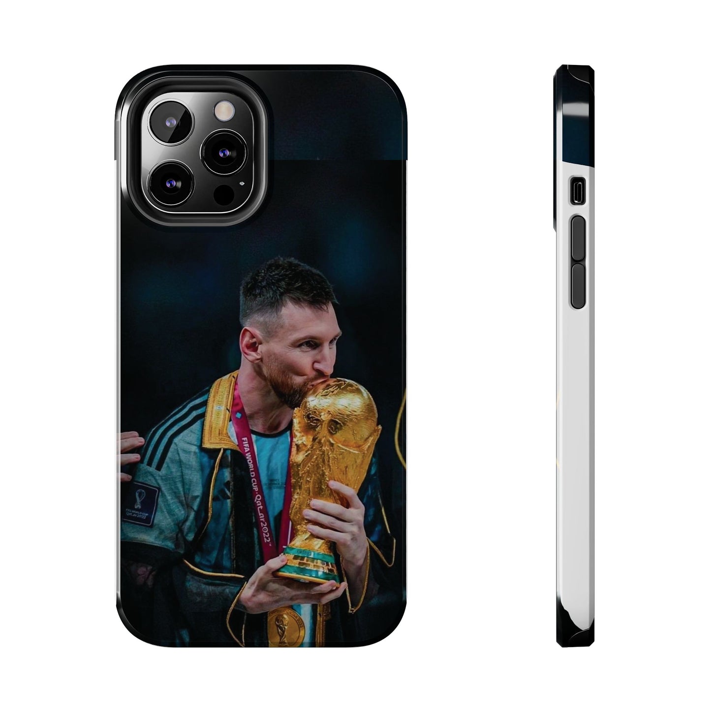 Messi World Cup Champion Tough Phone Case - Messi Trophy Design