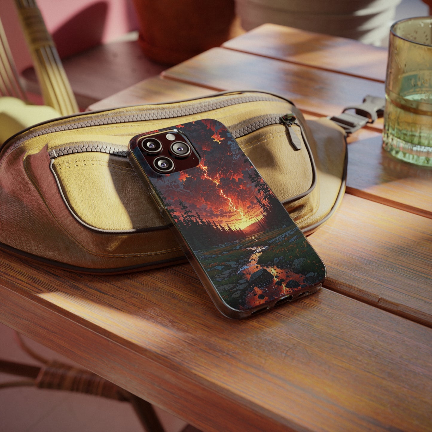 Nature-Inspired Soft Phone Case - Vibrant Sunset Design