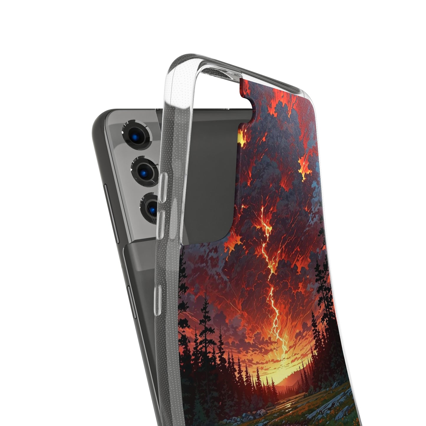 Nature-Inspired Soft Phone Case - Vibrant Sunset Design