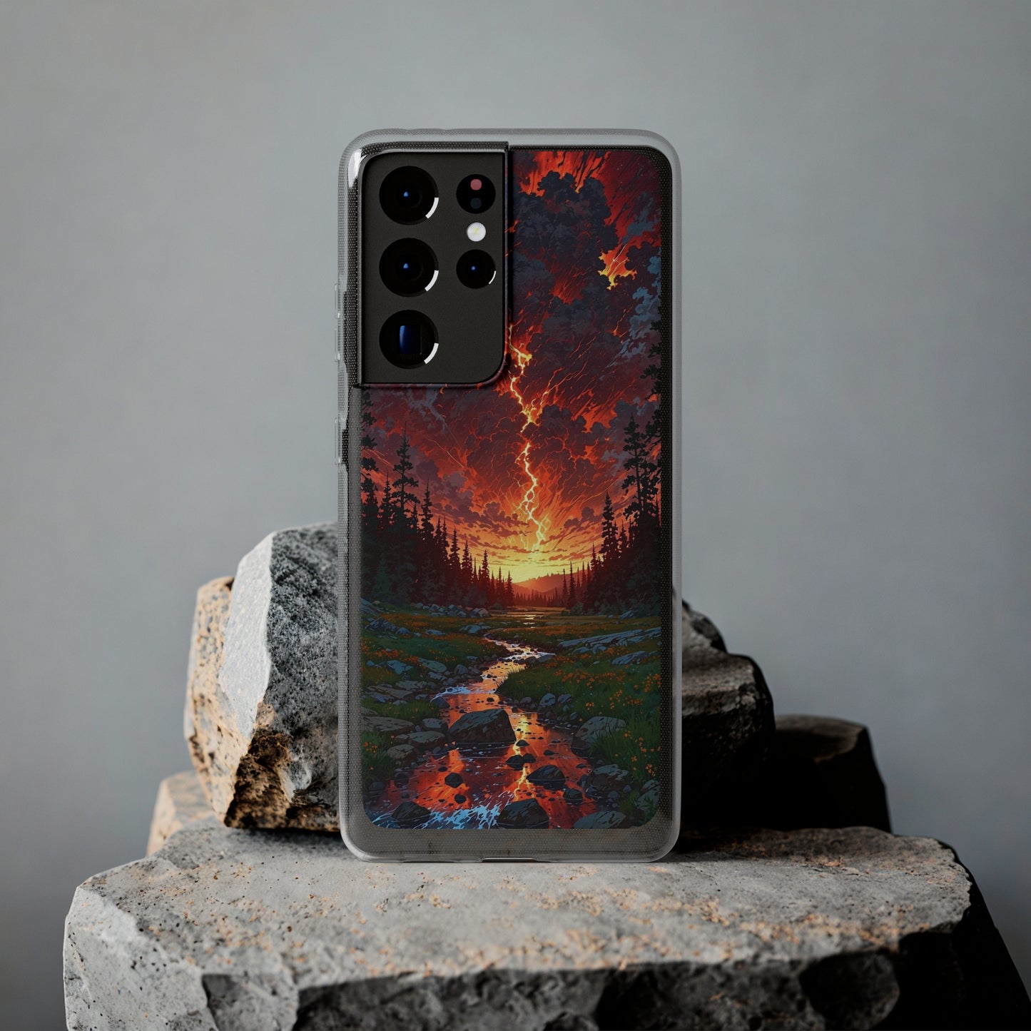 Nature-Inspired Soft Phone Case - Vibrant Sunset Design