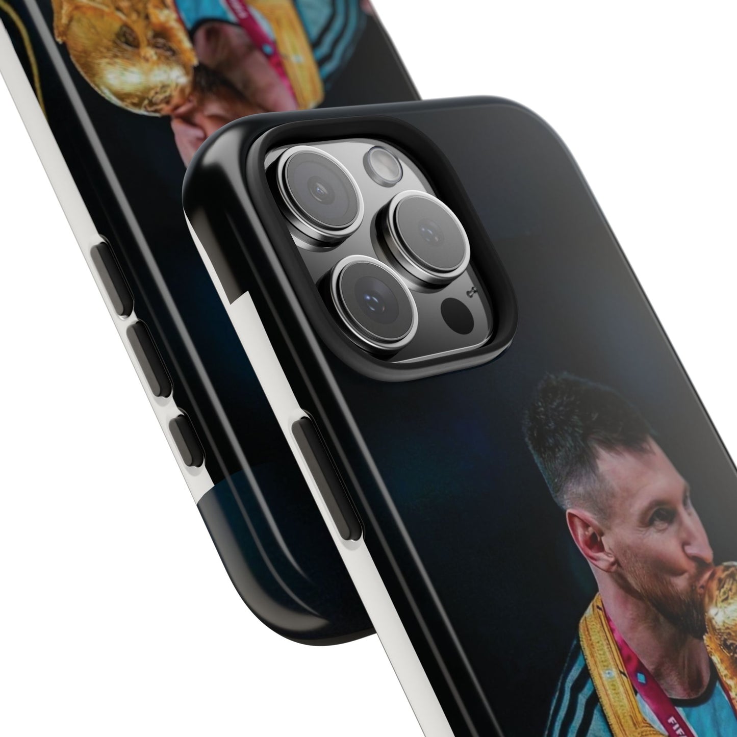 Messi World Cup Champion Tough Phone Case - Messi Trophy Design
