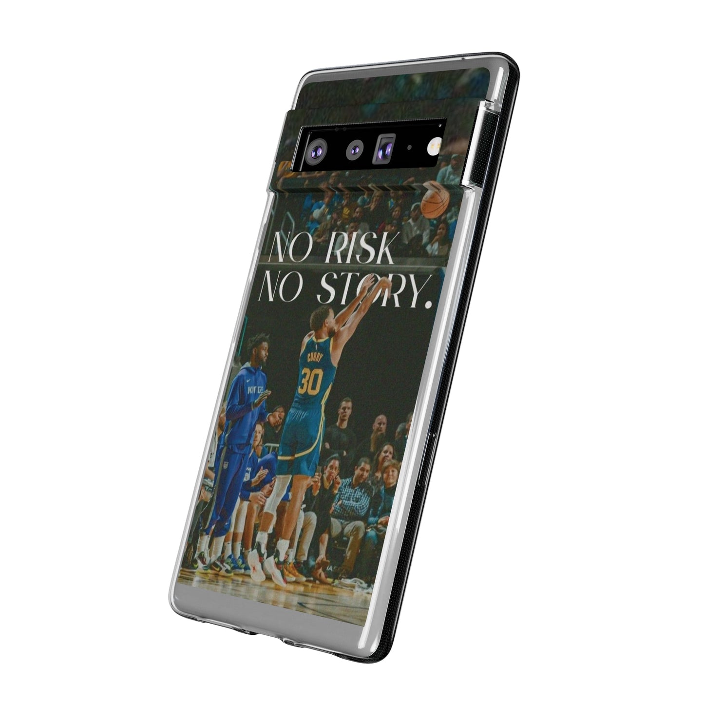 Steph Curry Motivational Soft Phone Case - No Risk, No Story for Sports Lovers