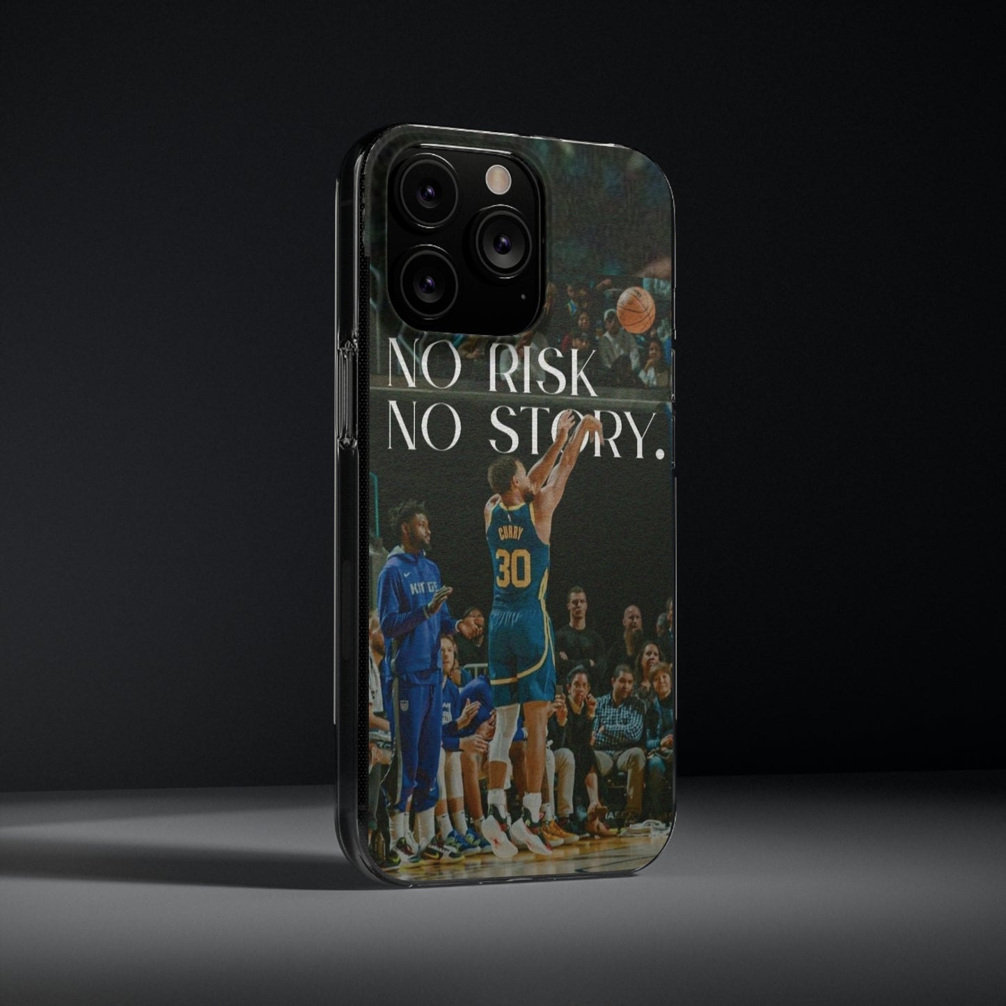 Steph Curry Motivational Soft Phone Case - No Risk, No Story for Sports Lovers