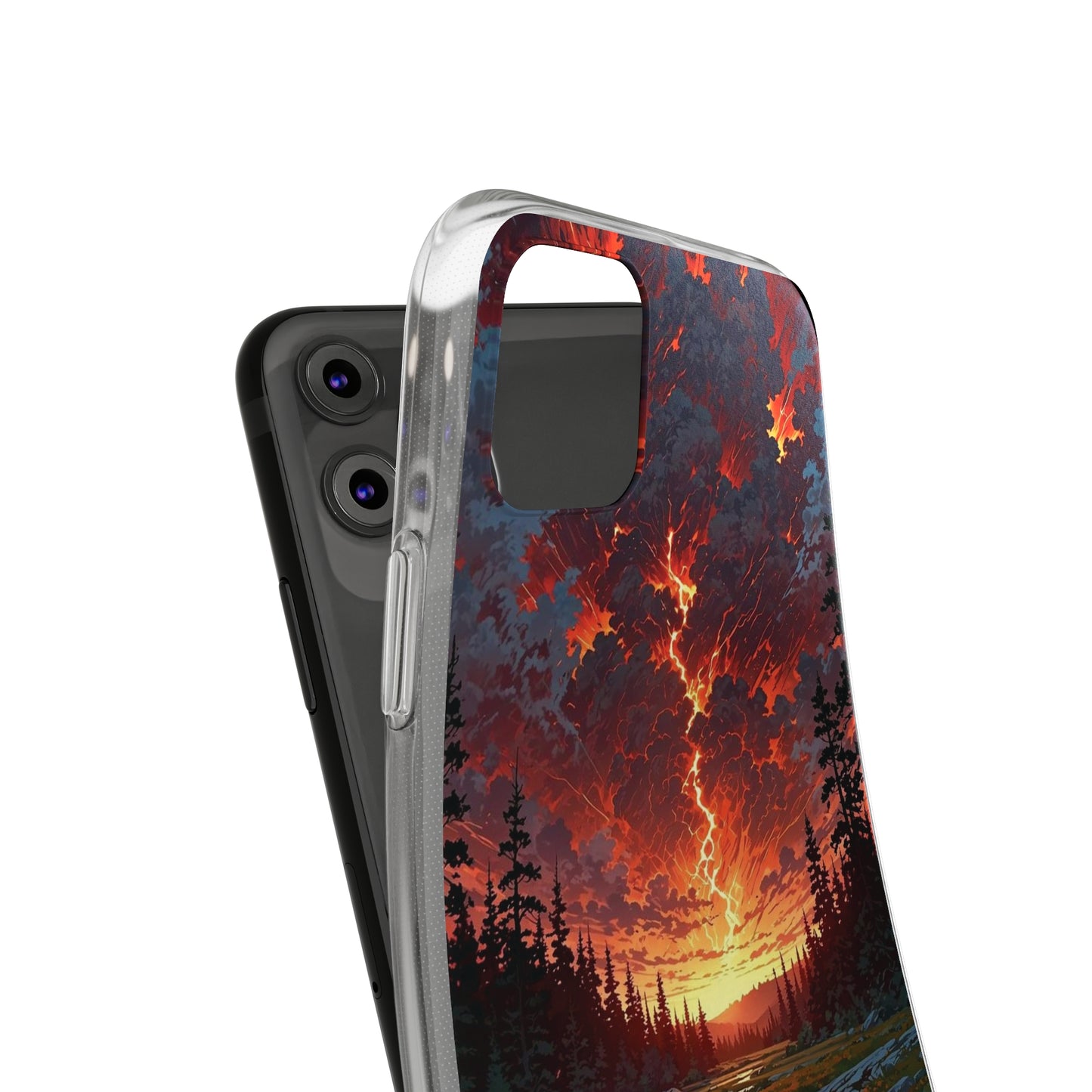 Nature-Inspired Soft Phone Case - Vibrant Sunset Design