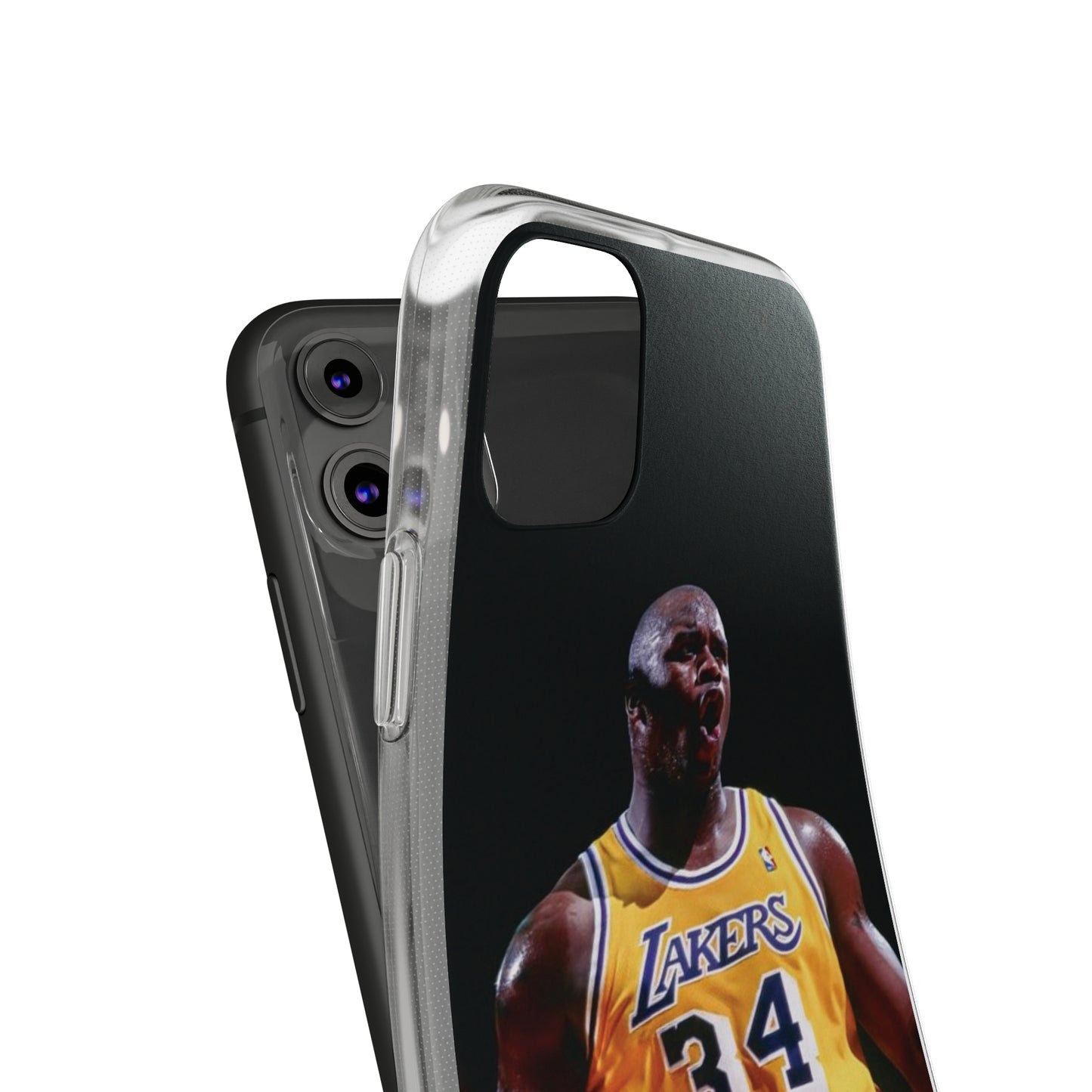 Shaq Vintage Basketball Star Soft Phone Case - Vibrant Lakers Design