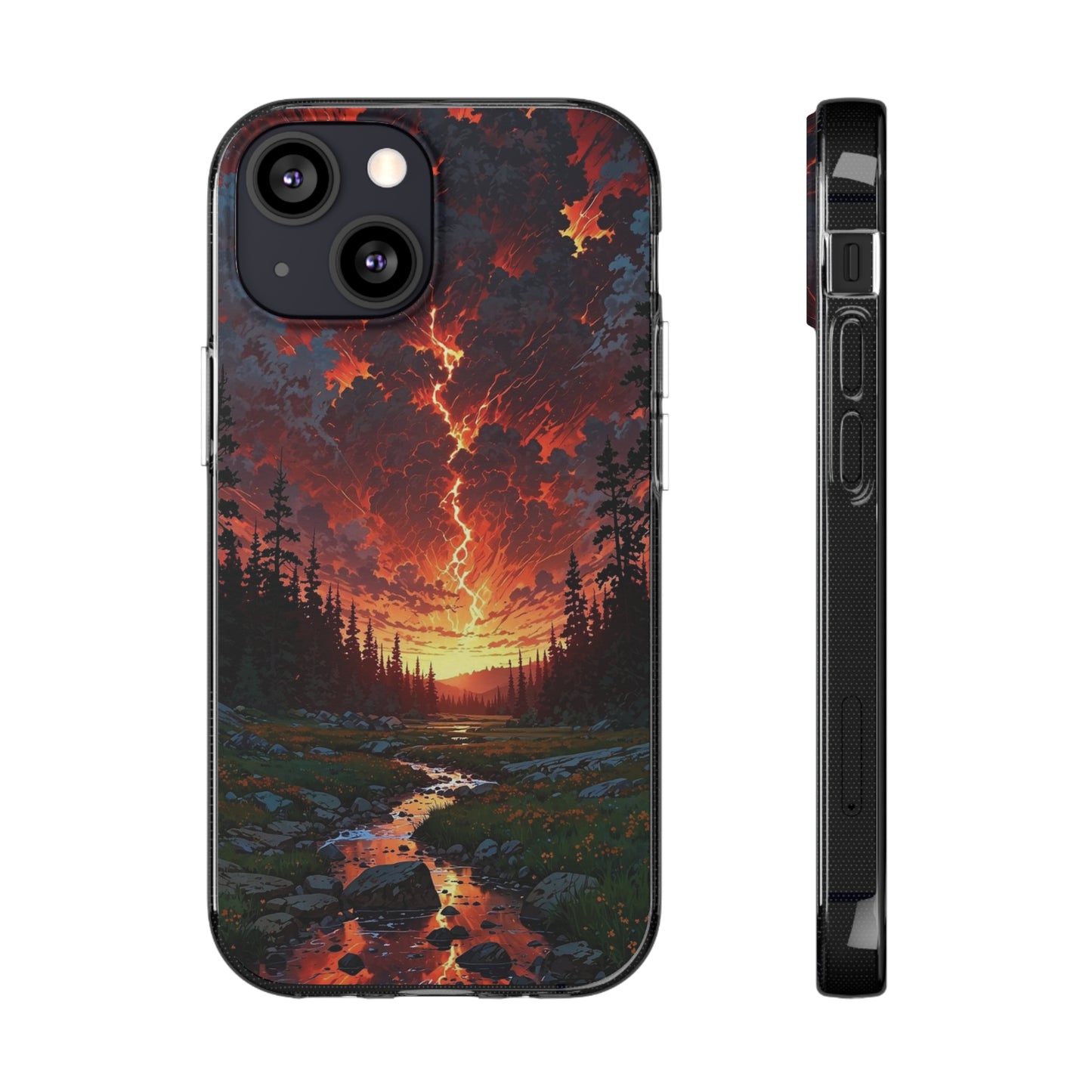 Nature-Inspired Soft Phone Case - Vibrant Sunset Design