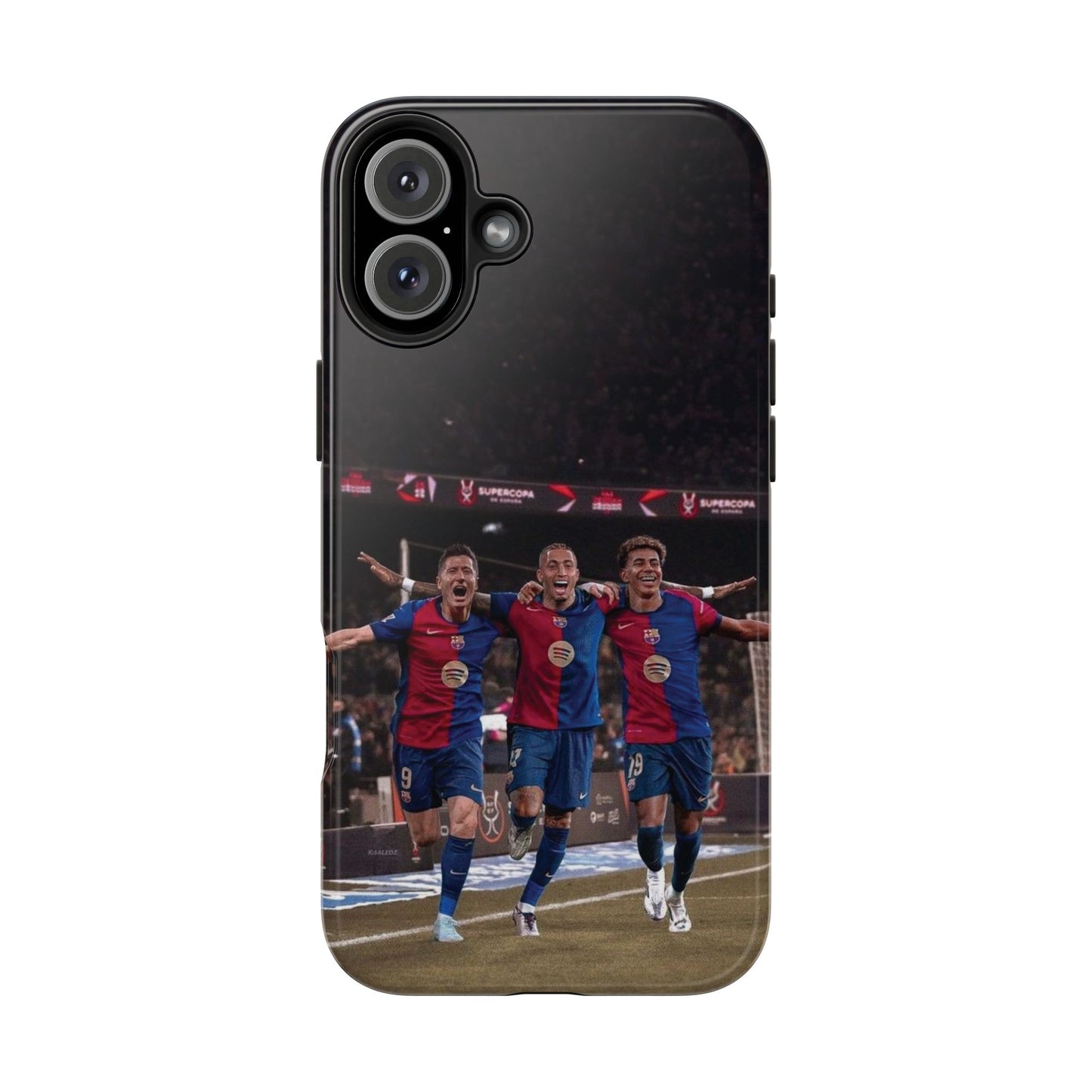 Lewandowski, Raphinha, Lamine Yamal Soccer Team Tough Phone Case - Durable Protection for Fans!