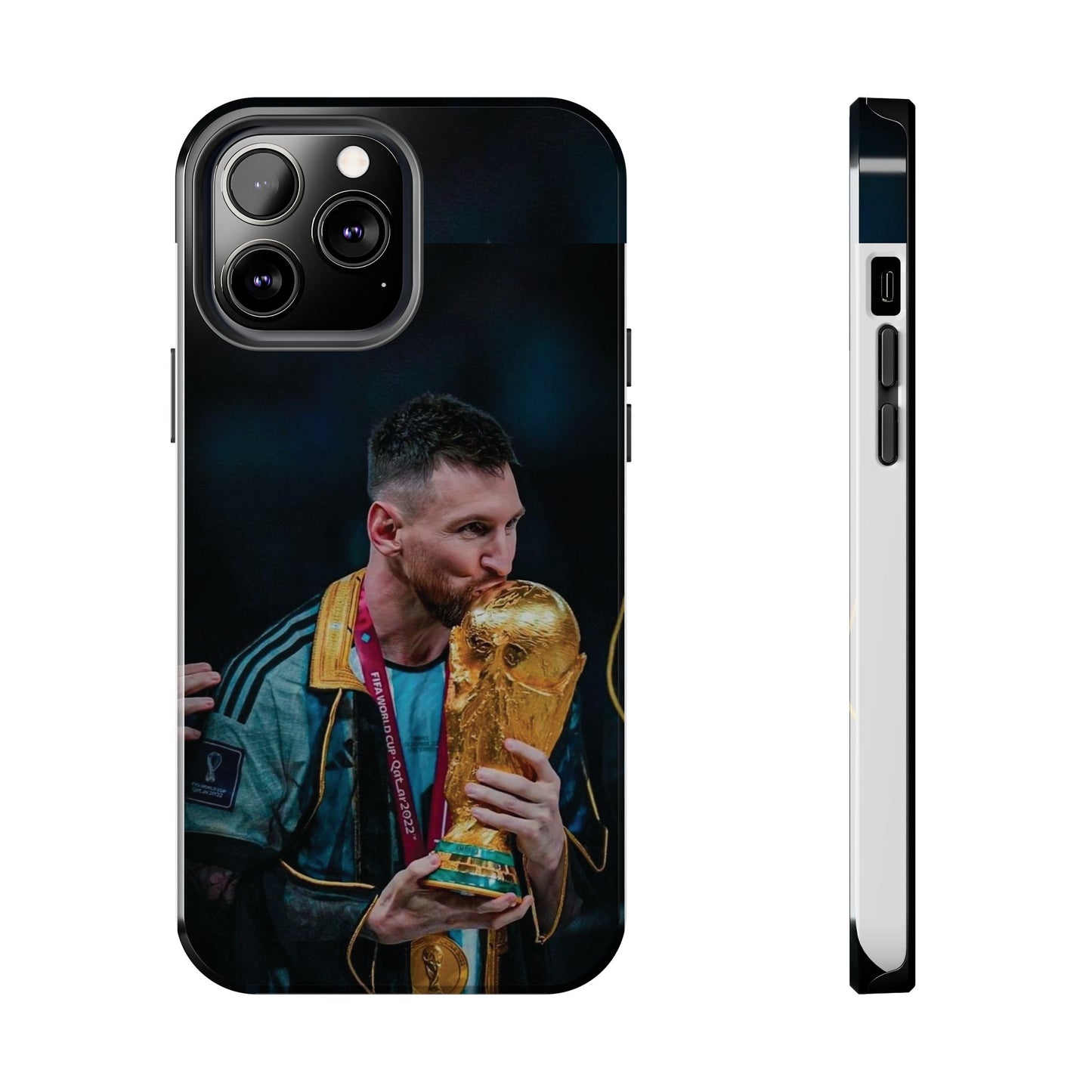 Messi World Cup Champion Tough Phone Case - Messi Trophy Design