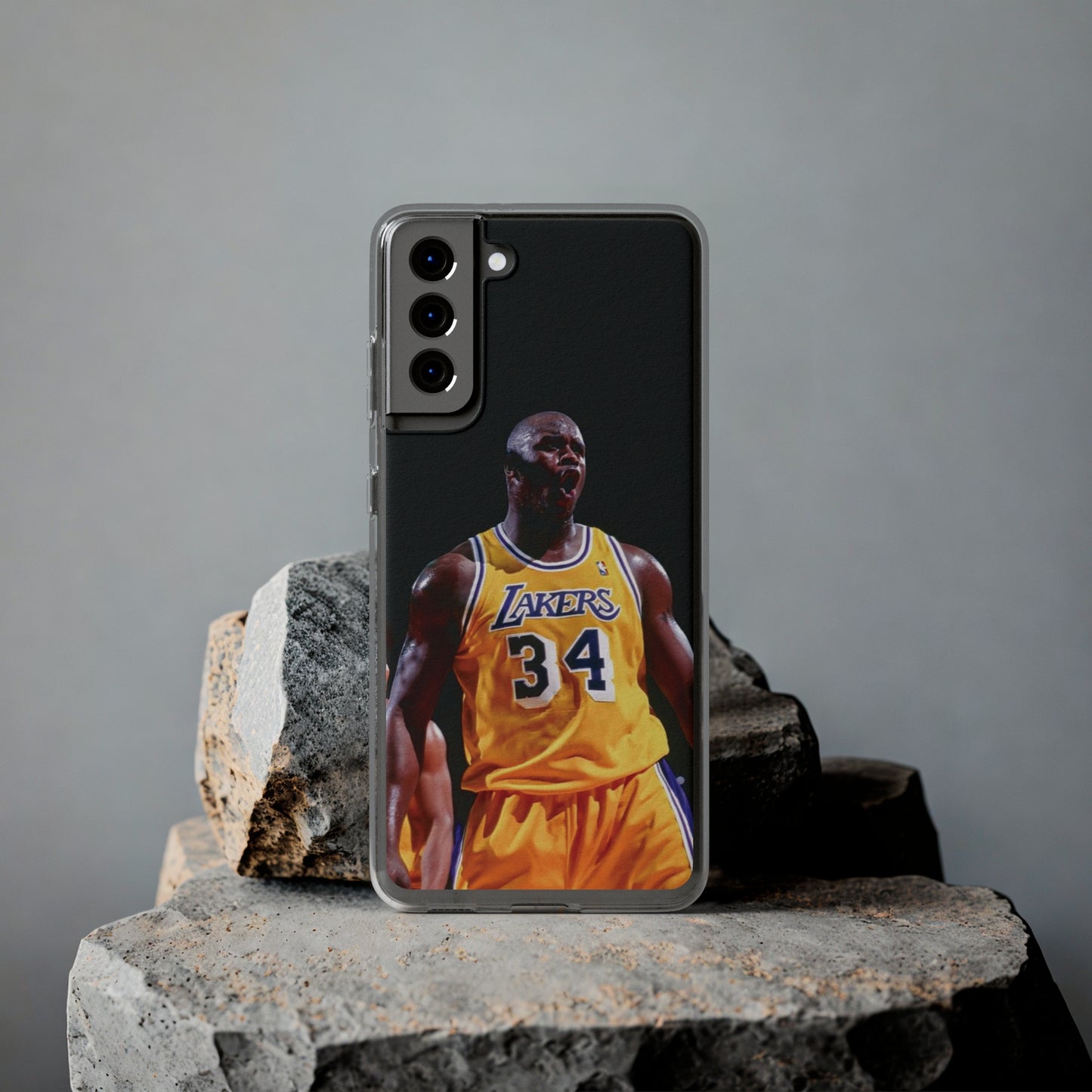 Shaq Vintage Basketball Star Soft Phone Case - Vibrant Lakers Design