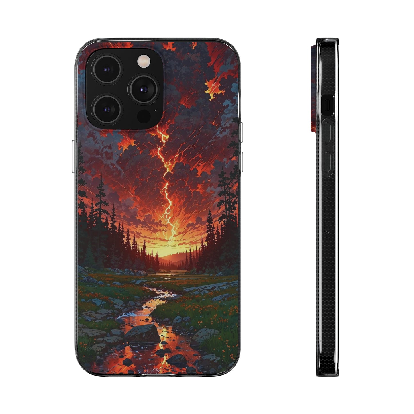 Nature-Inspired Soft Phone Case - Vibrant Sunset Design