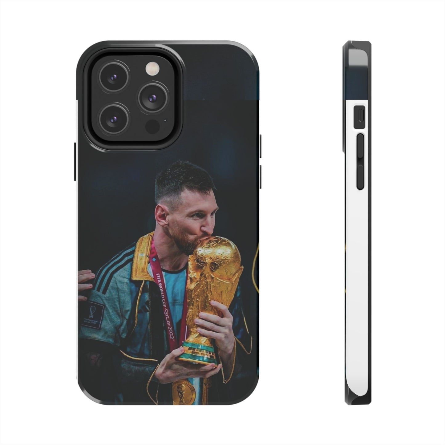 Messi World Cup Champion Tough Phone Case - Messi Trophy Design