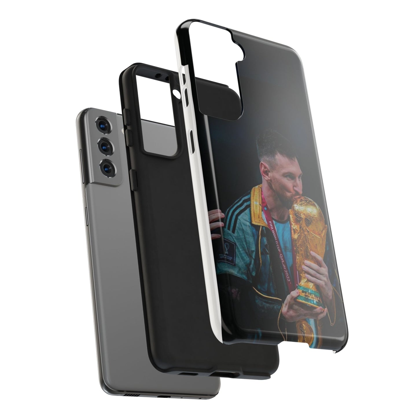 Messi World Cup Champion Tough Phone Case - Messi Trophy Design