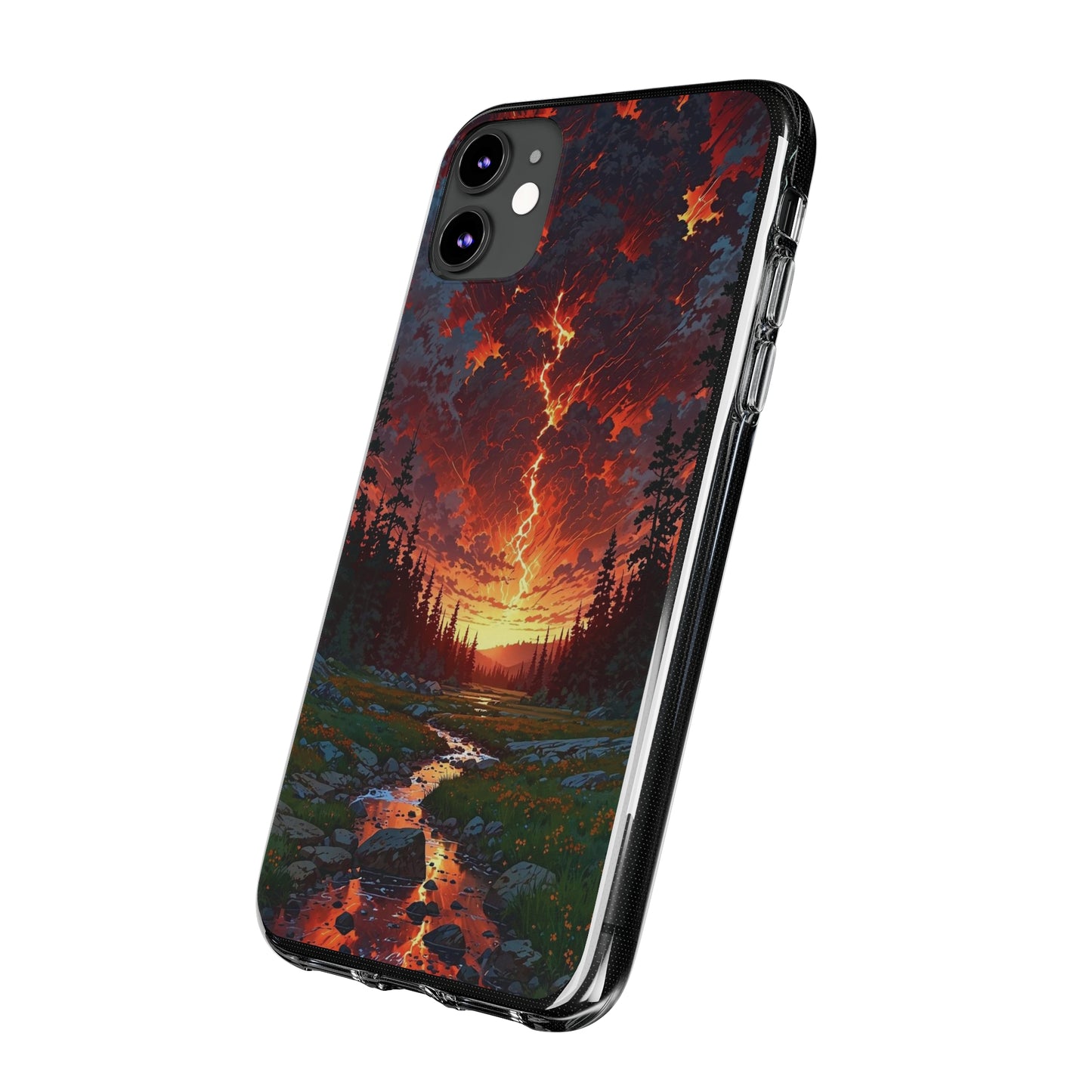 Nature-Inspired Soft Phone Case - Vibrant Sunset Design