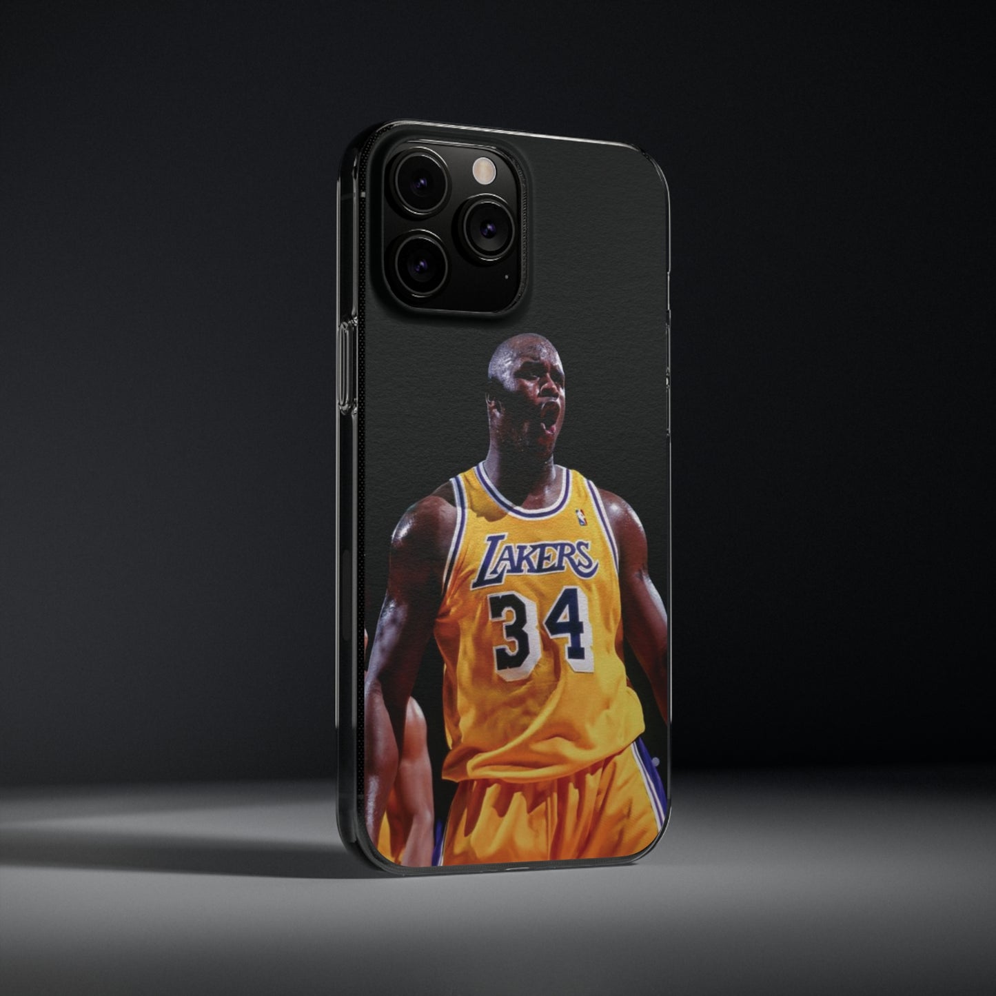Shaq Vintage Basketball Star Soft Phone Case - Vibrant Lakers Design